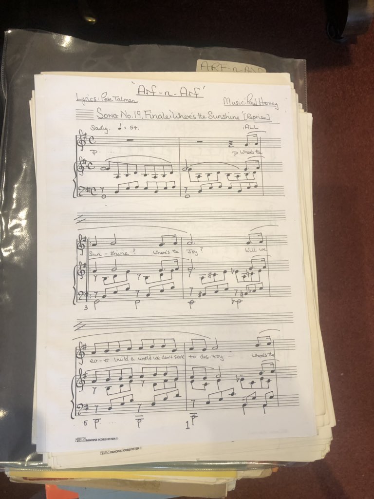 Sheet music for 'Where's the Sunshine' music composed by Paul Harvey