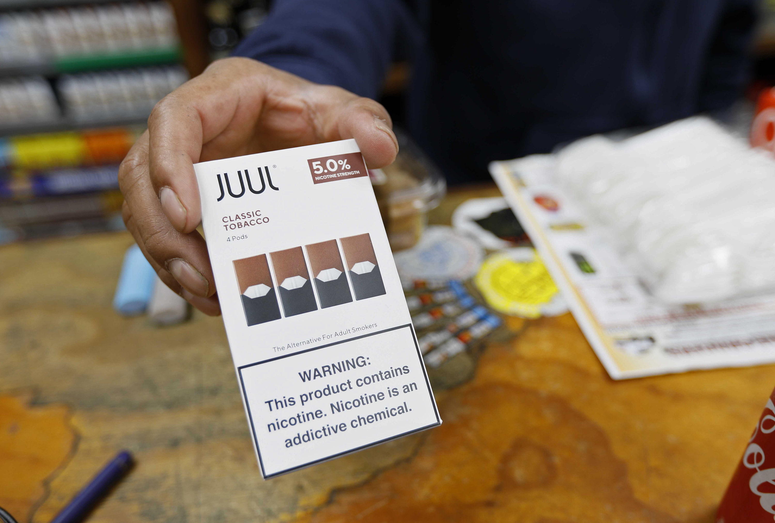Tobacco-flavoured Juul pods in San Francisco
