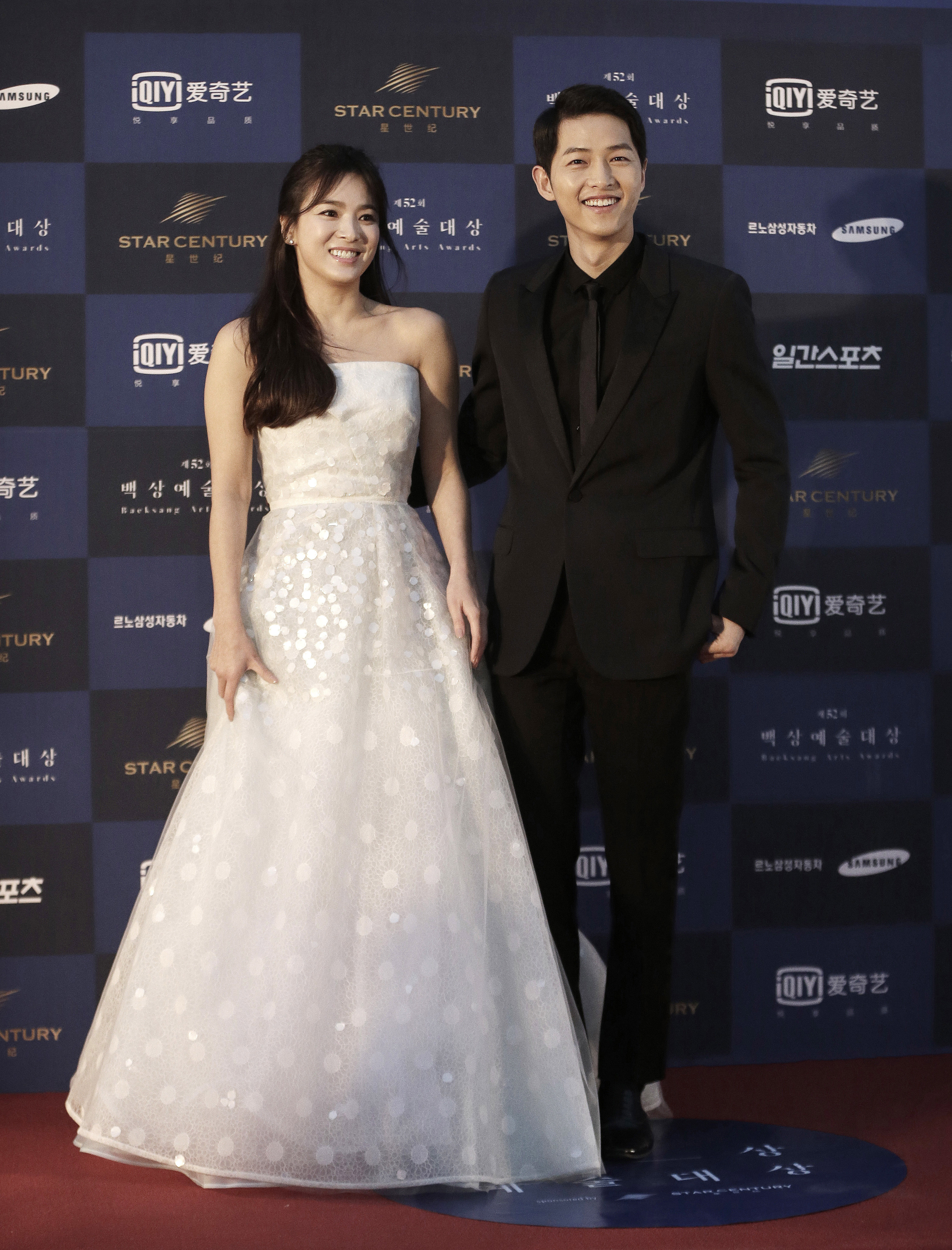 South Korean actress Song Hye-kyo and actor Song Joong-ki