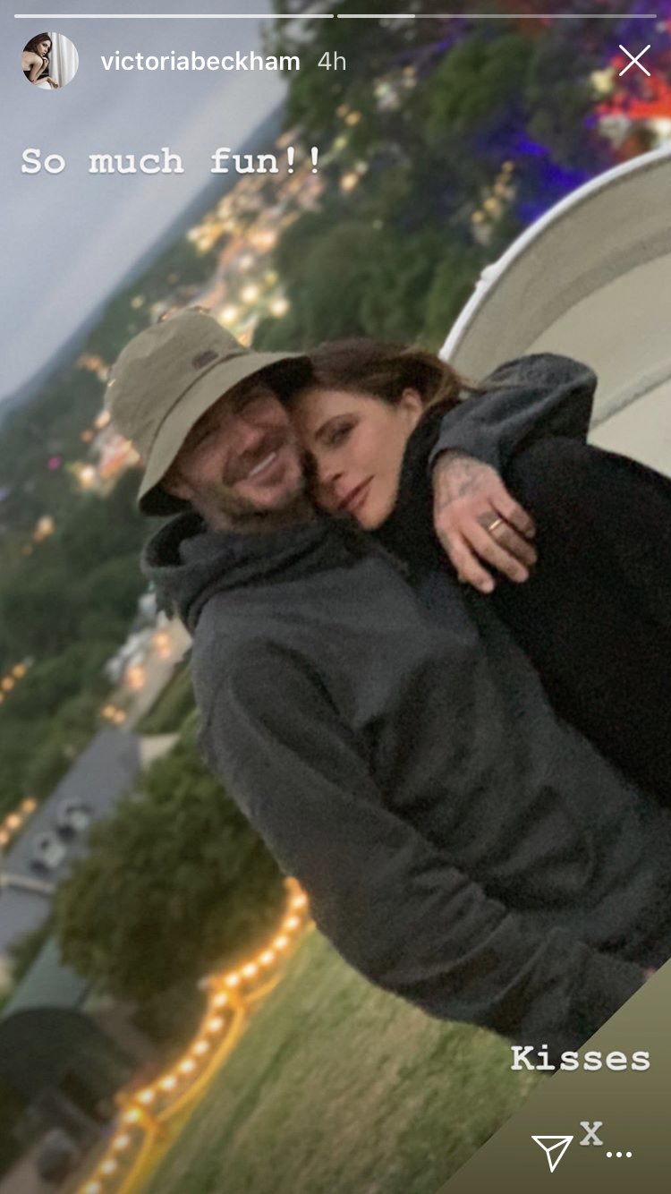 David and Victoria Beckham at Glastonbury