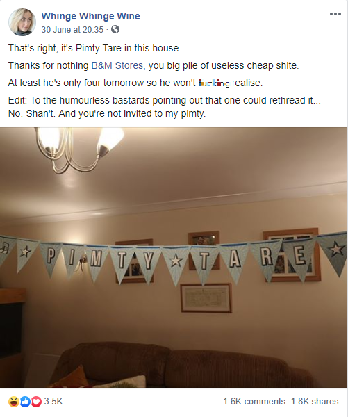 The birthday banner was spotted by Fran Taylor (Fran Taylor)