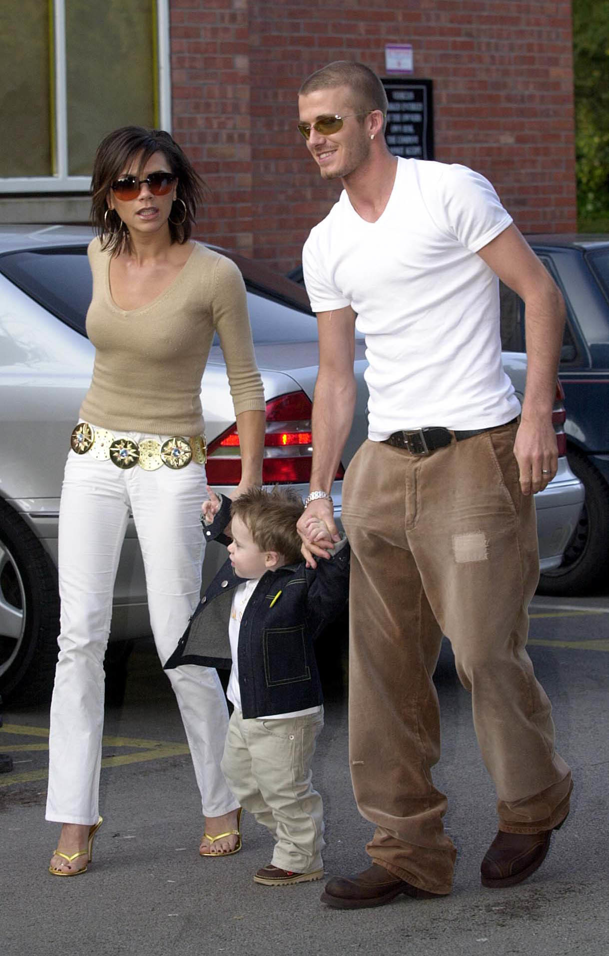 Manchester United footballer David Beckham and his Spice Girl wife Victoria Beckham throw a second birthday party for their son Brooklyn, at the Wacky Warehouse, County Hotel, in Alderley Edge, Cheshire