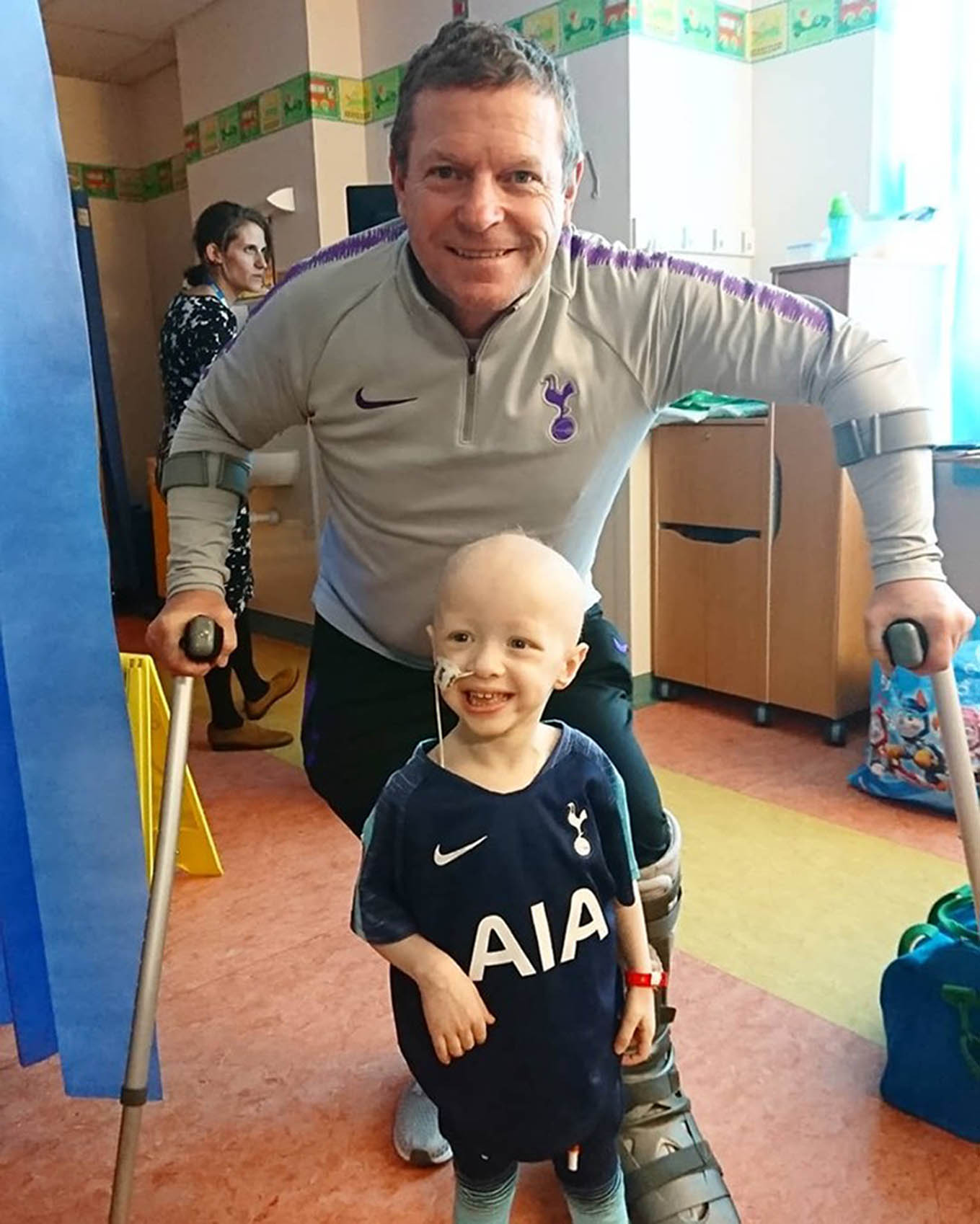 Archie is a Spurs fan who was excited to meet former player Micky Hazard