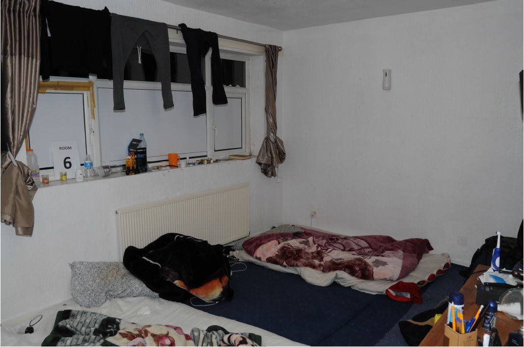 The bedroom at the Fatima Community Centre in Sheffield where Farhad Salah lived