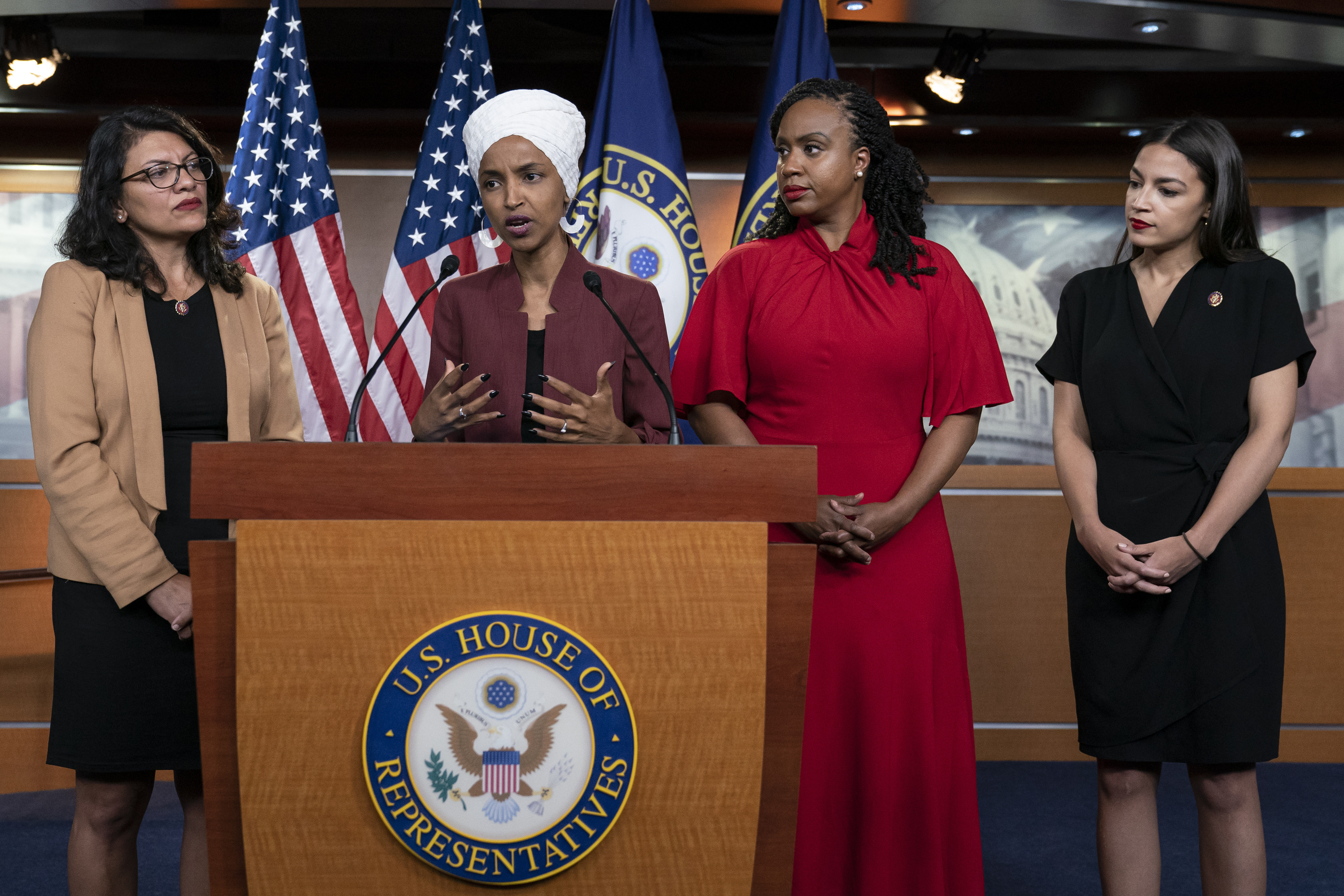 Rashida Tlaib, Ilhan Omar, Ayanna Pressley, and Alexandria Ocasio-Cortez struck back at the president