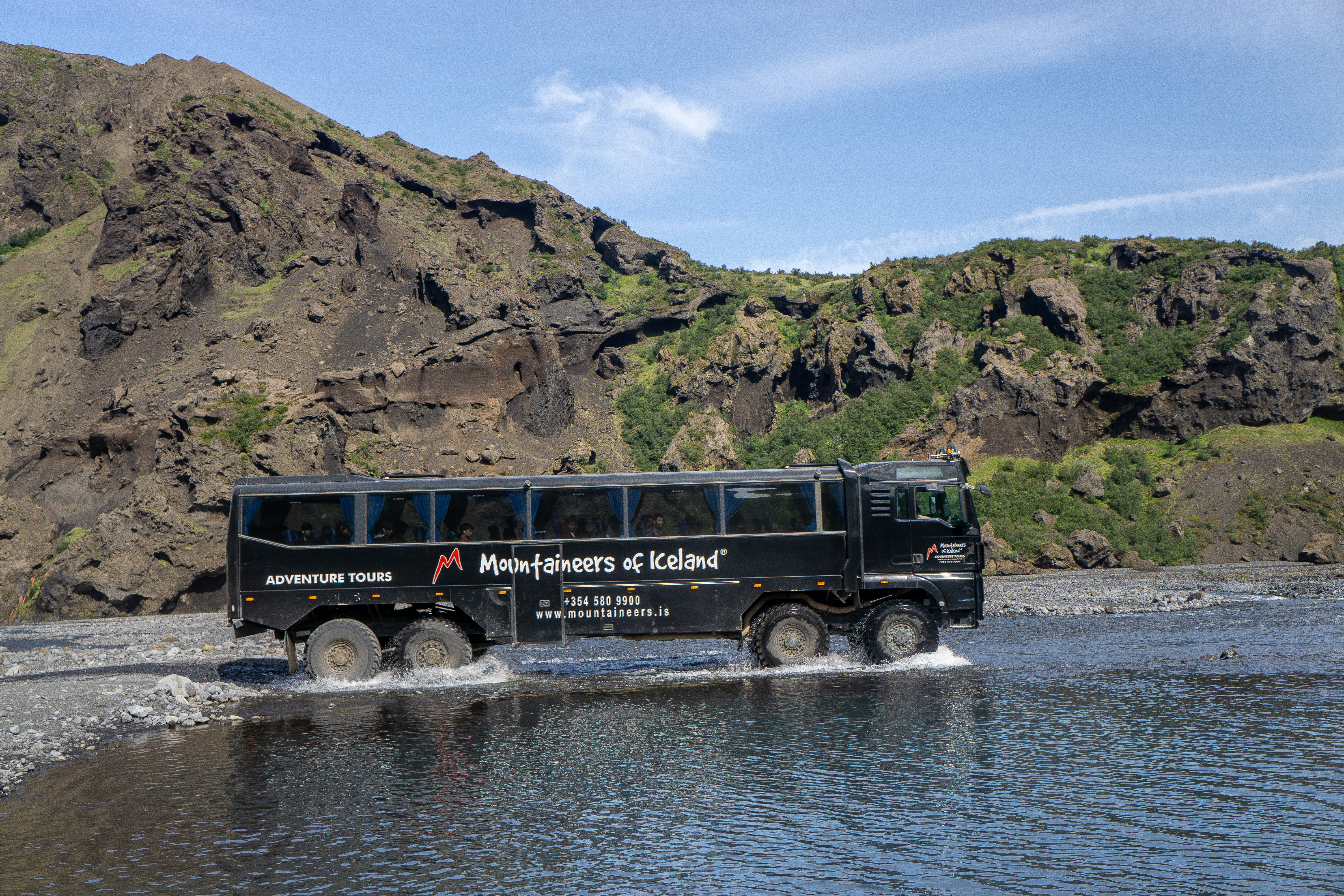 Huge buses conquer rivers with ease
