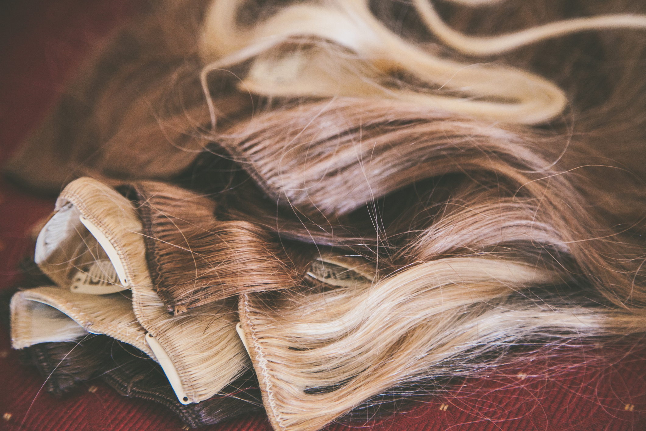 A selection of hair extensions
