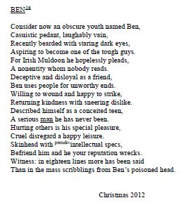 After being deeply offended by Field's writings, Mr Farquhar penned the poem 'Ben' (Thames Valley Police/PA).