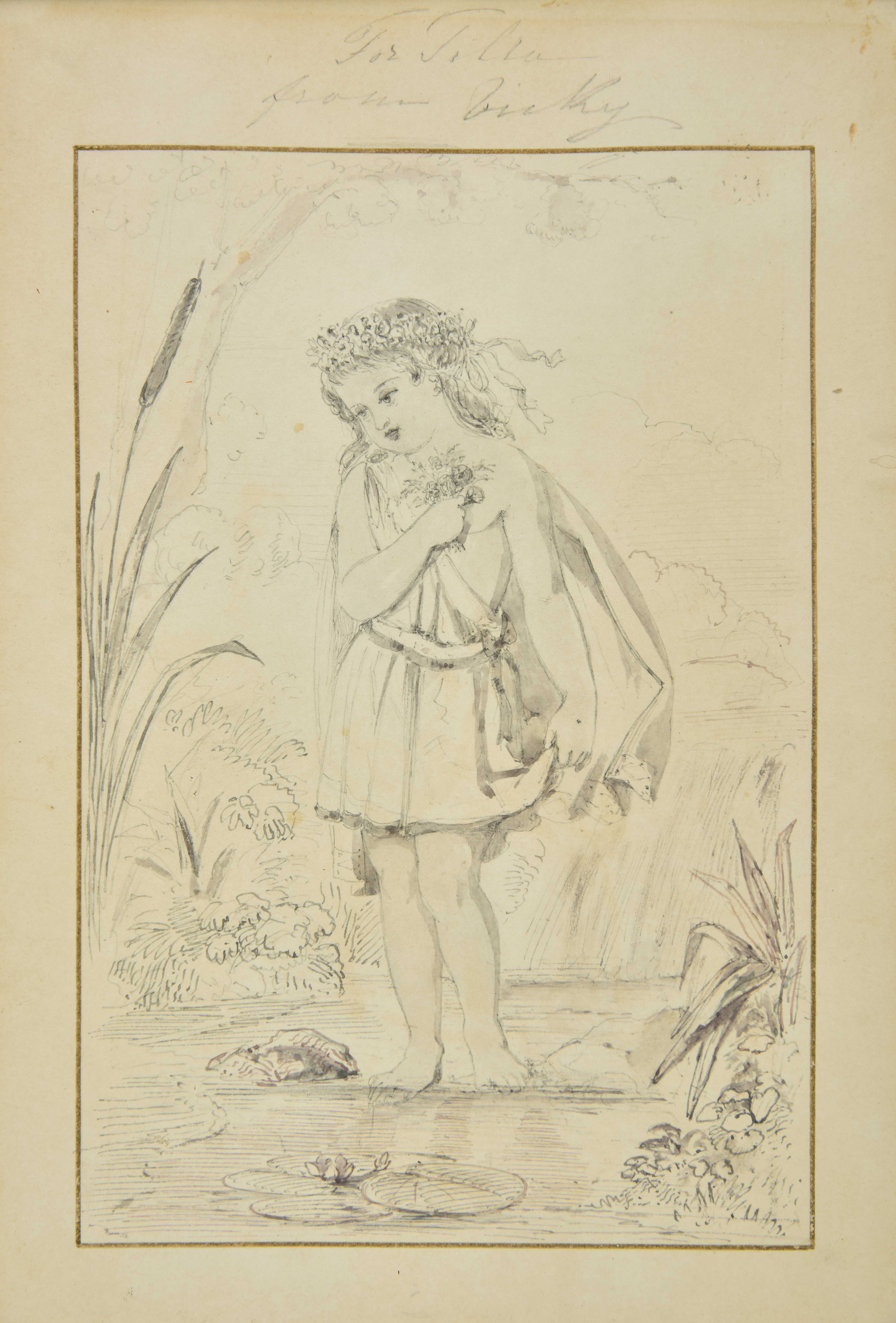 Queen Victoria drew her eldest daughter as a gift for the royal children's governess, Sarah Tillyard (Dominic Winter Auctioneers/PA).