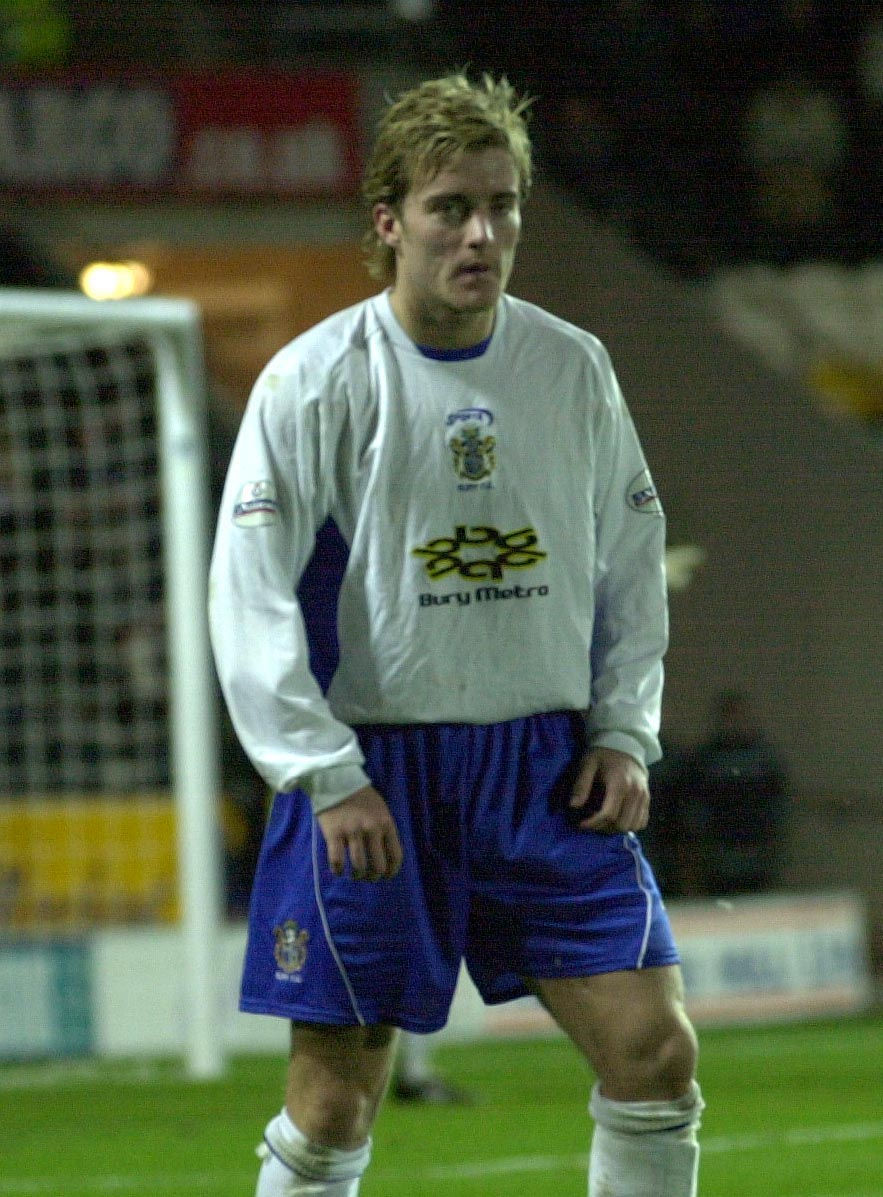 Paul O'Shaughnessy pictured playing for Bury FC in 2003