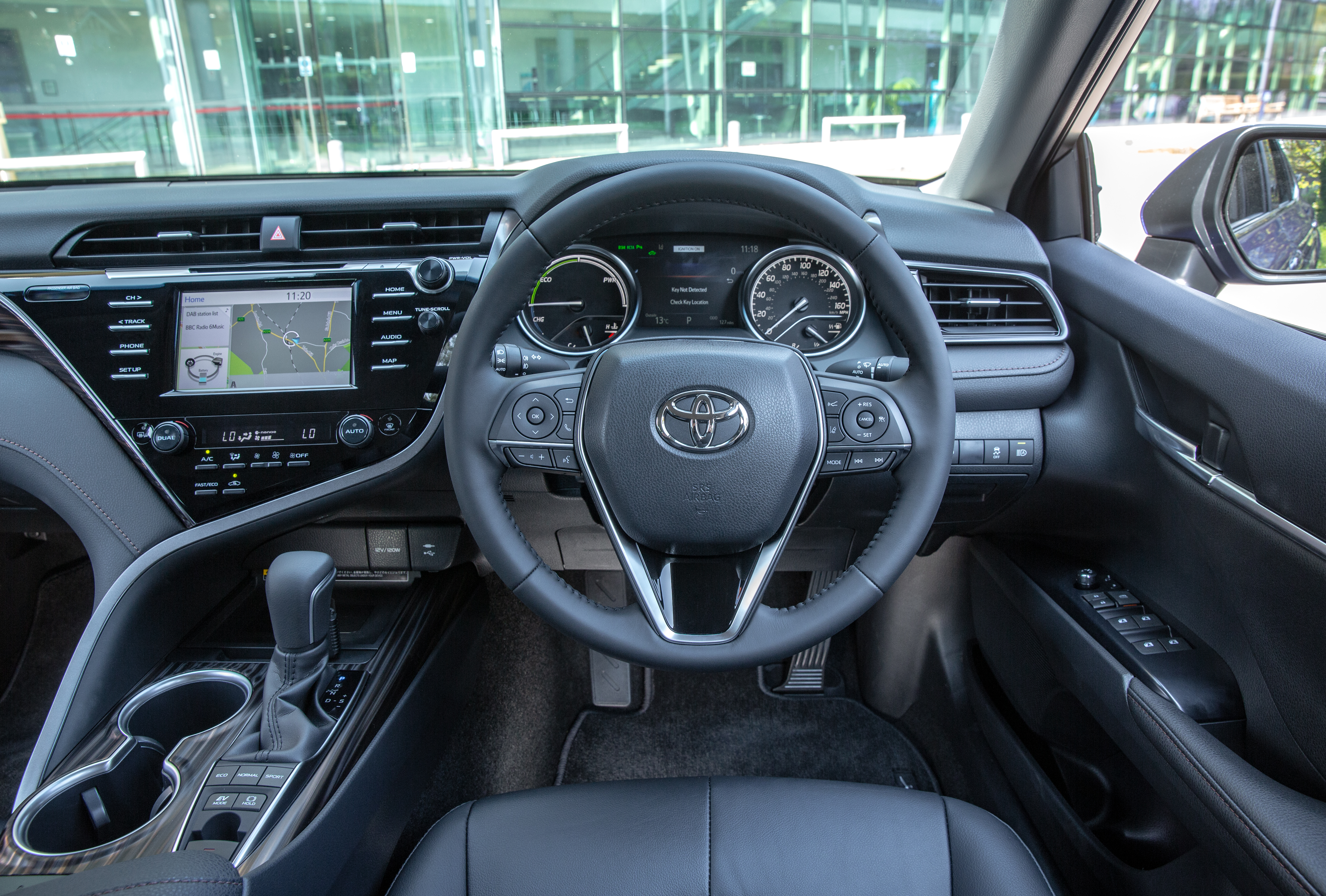 The interior is quite driver-focused