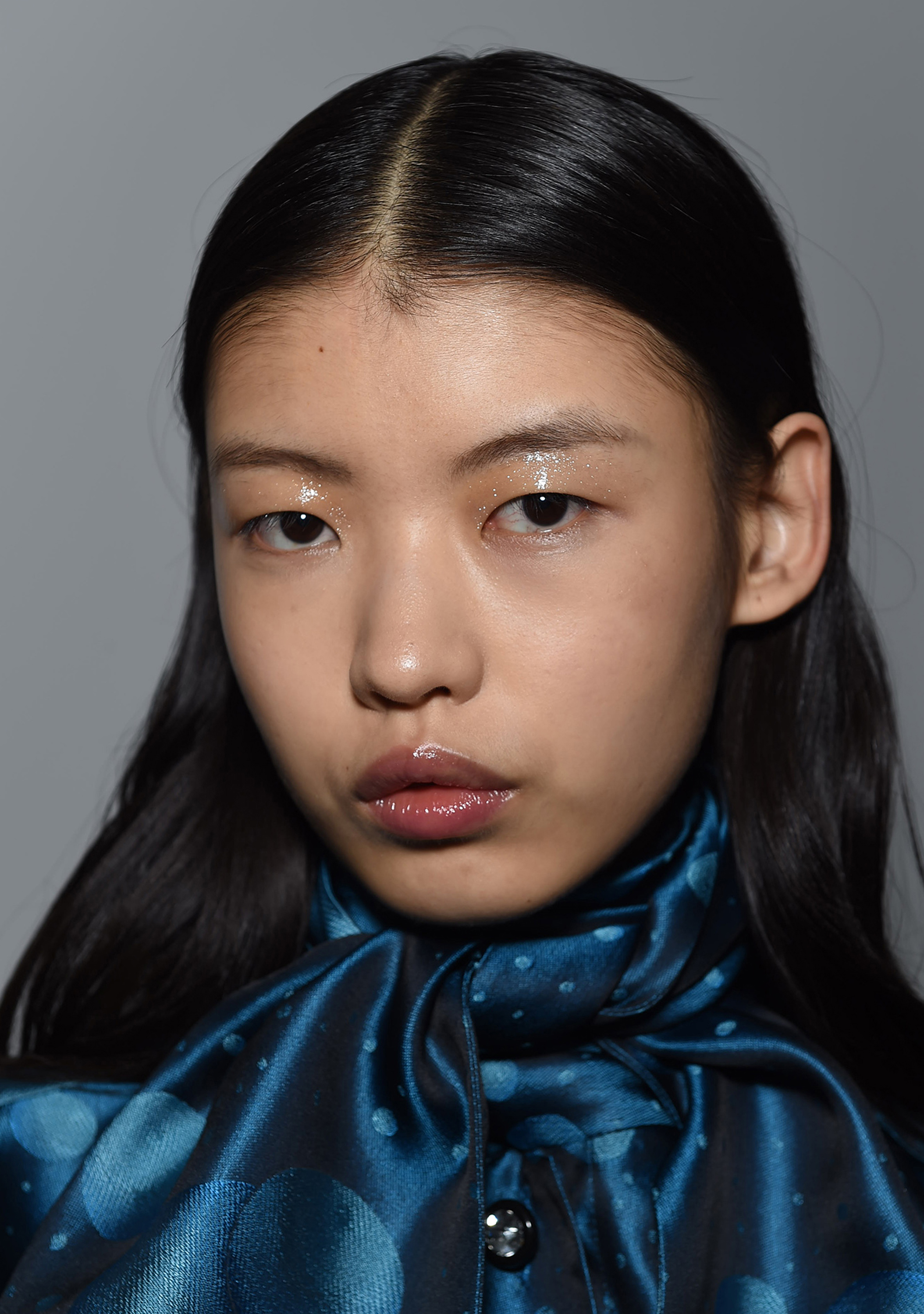 model backstage at Christopher Kane AW19