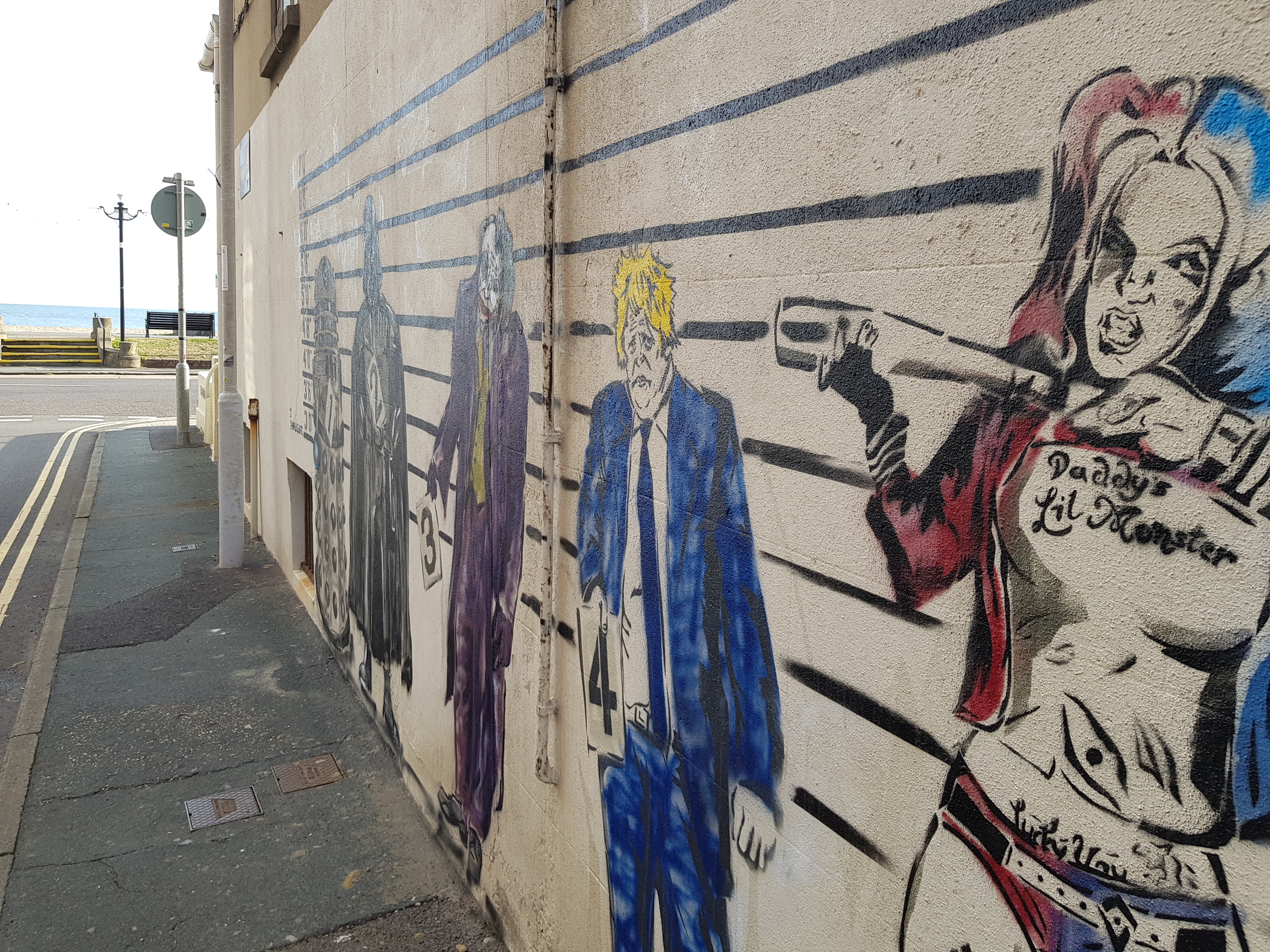 The mural is metres from Worthing's beach and pier