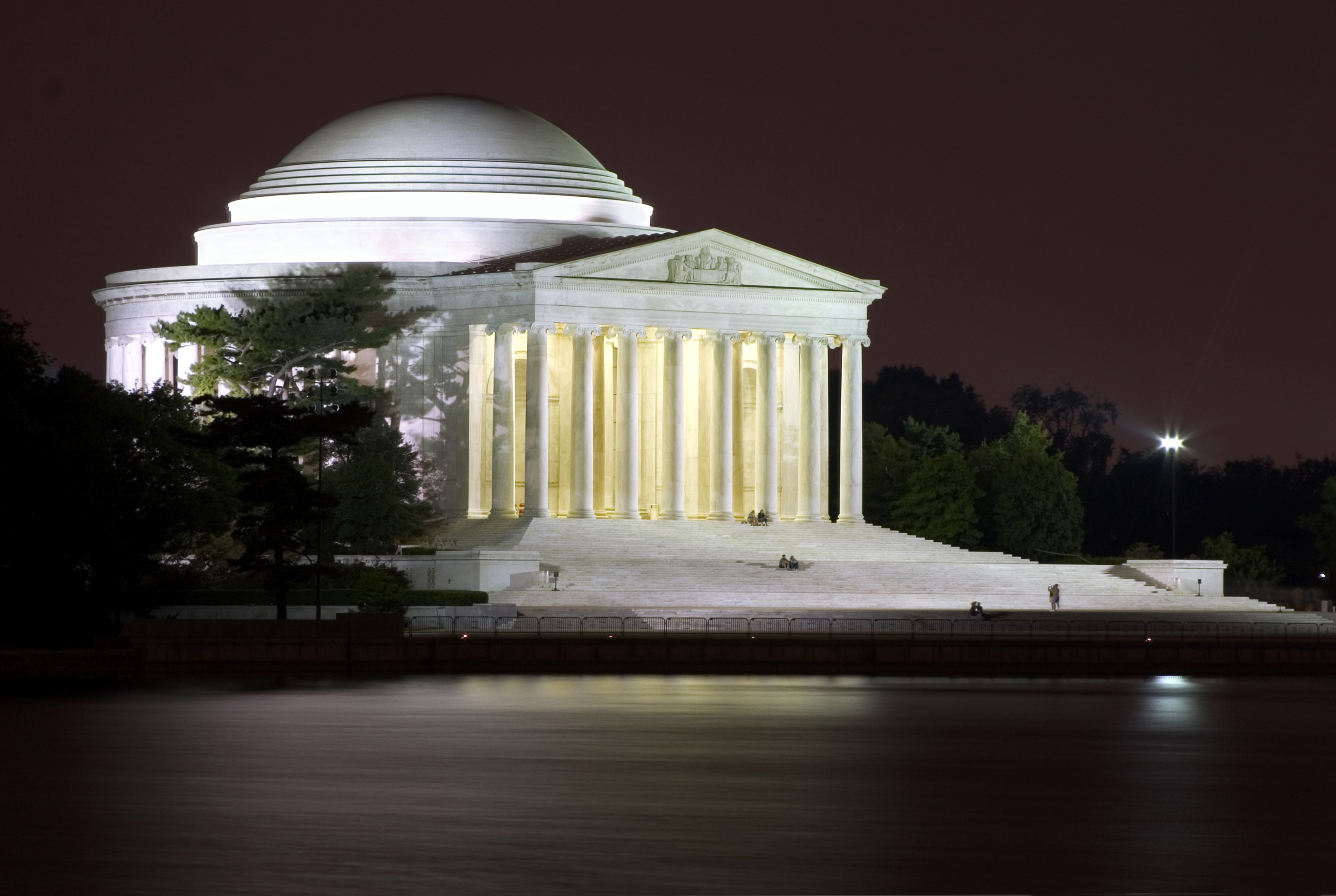 The Thomas Jefferson Memorial illuminated at night (Washington.org/PA)