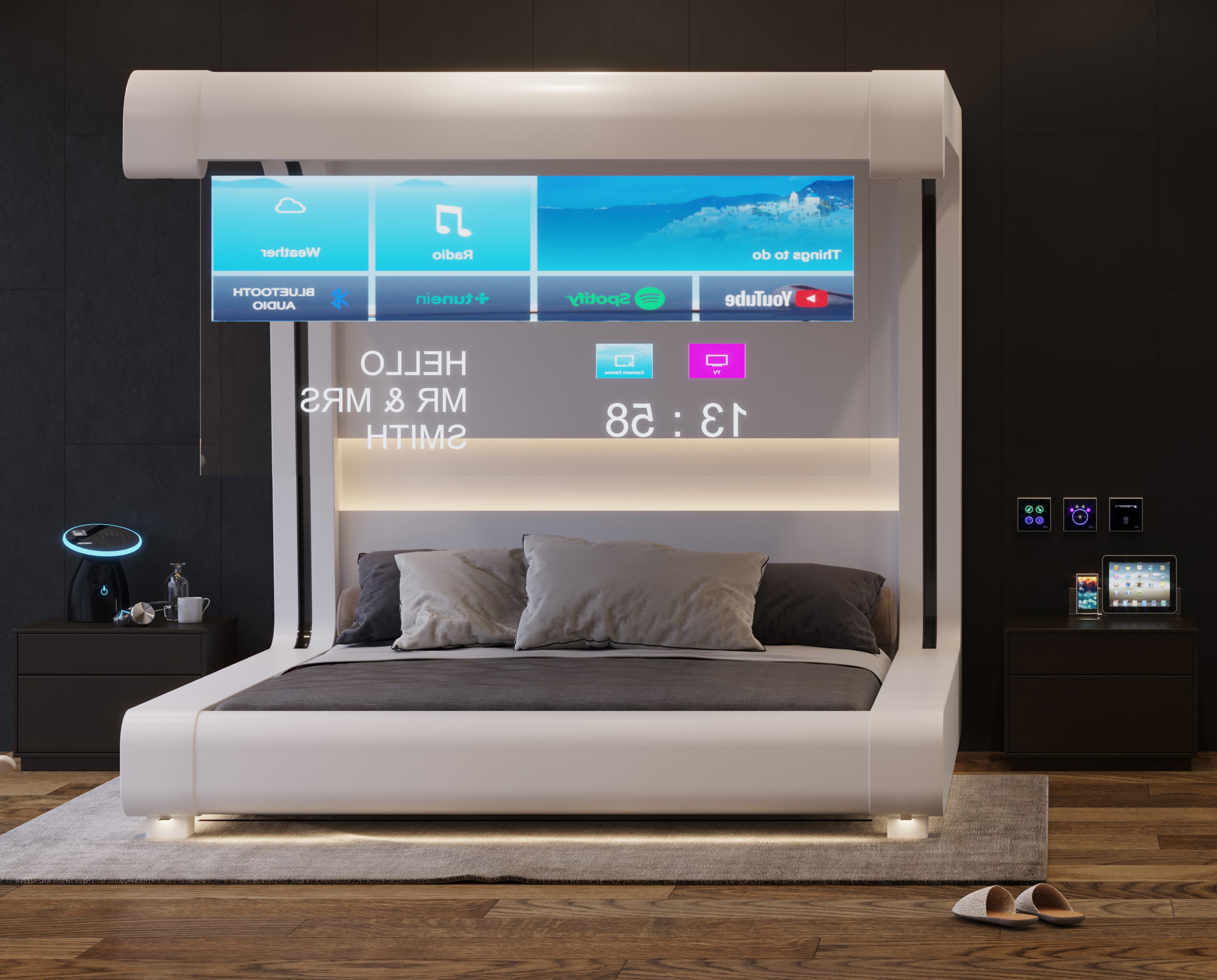 Glass TVs in future hotels