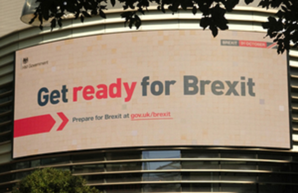 A billboard encouraging people to 'get ready for Brexit'