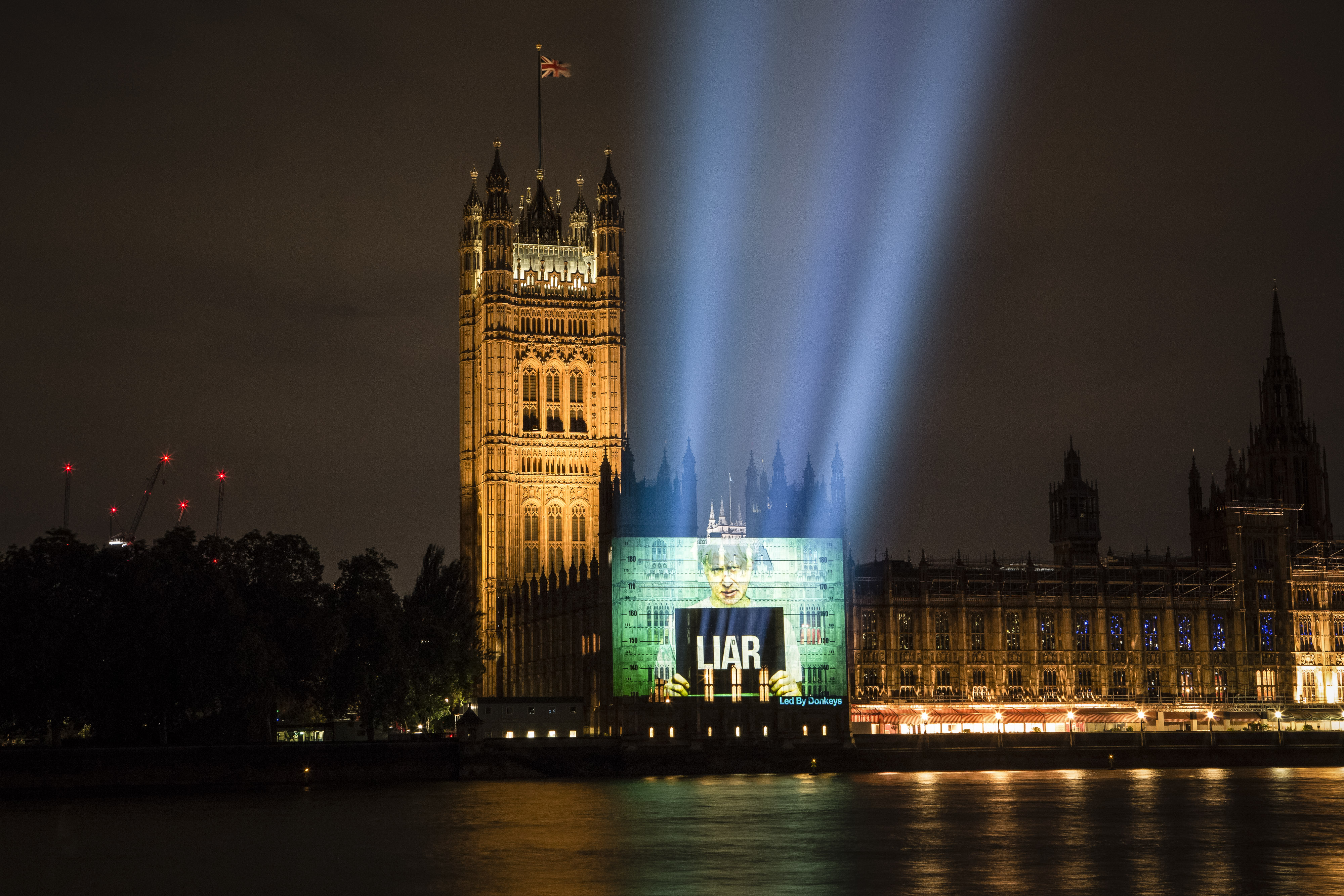 The projection on the side of Parliament
