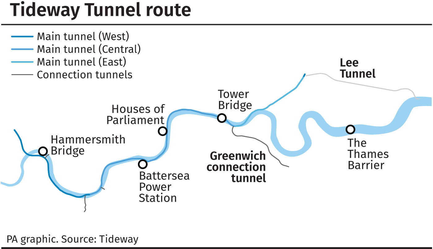 Thames Tideway Tunnel map
