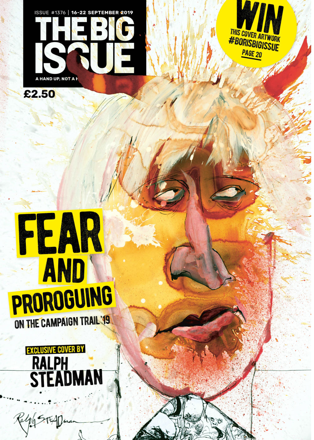 Front cover of The Big Issue featuring the Johnson portrait