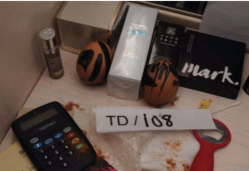 The eggs, as found by police in Muhammad's flat