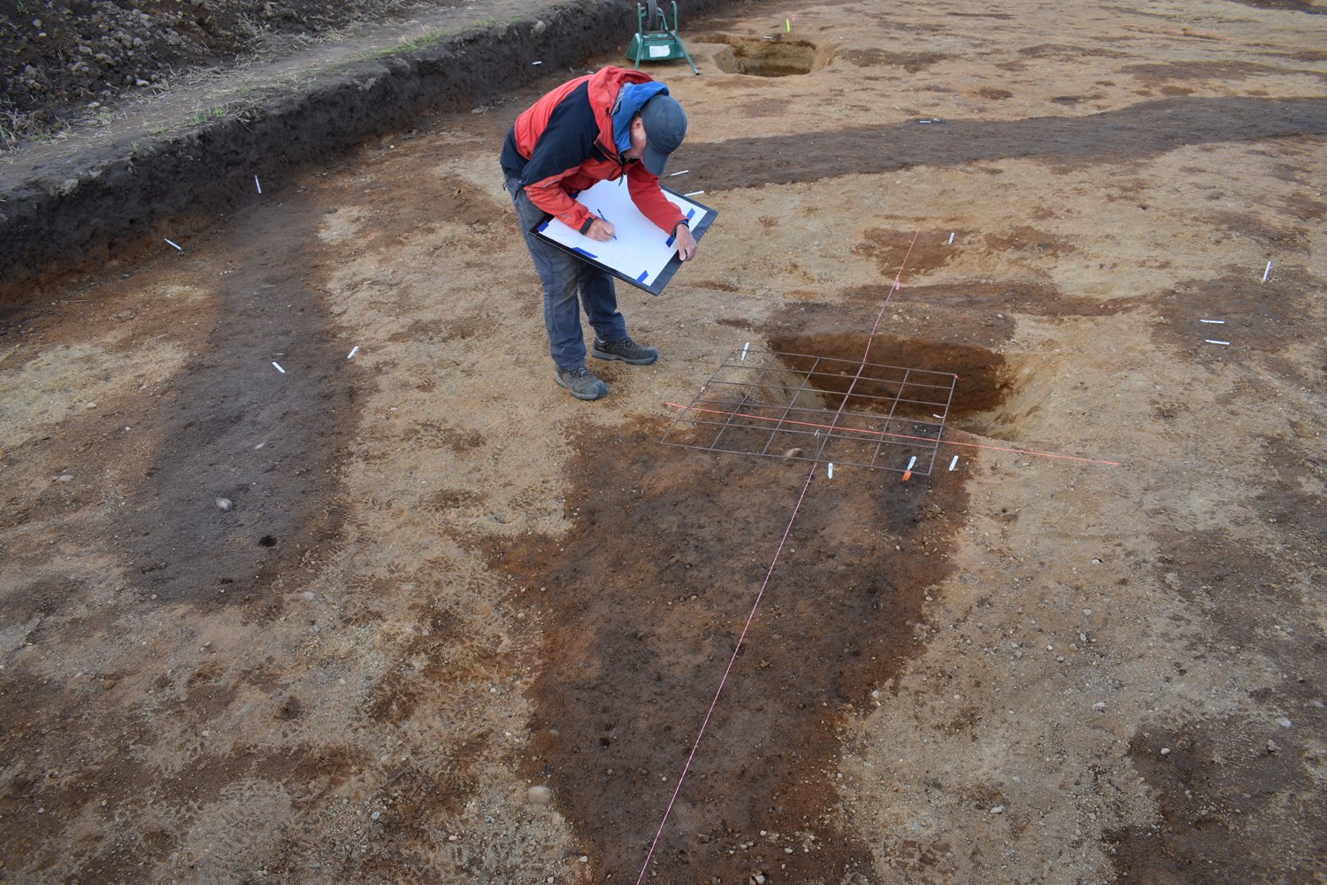 Work in the trench where burial was found