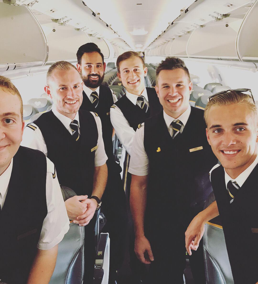 Mr Jones (second from right) with fellow Thomas Cook staff this summer (Blakey Jones/PA)