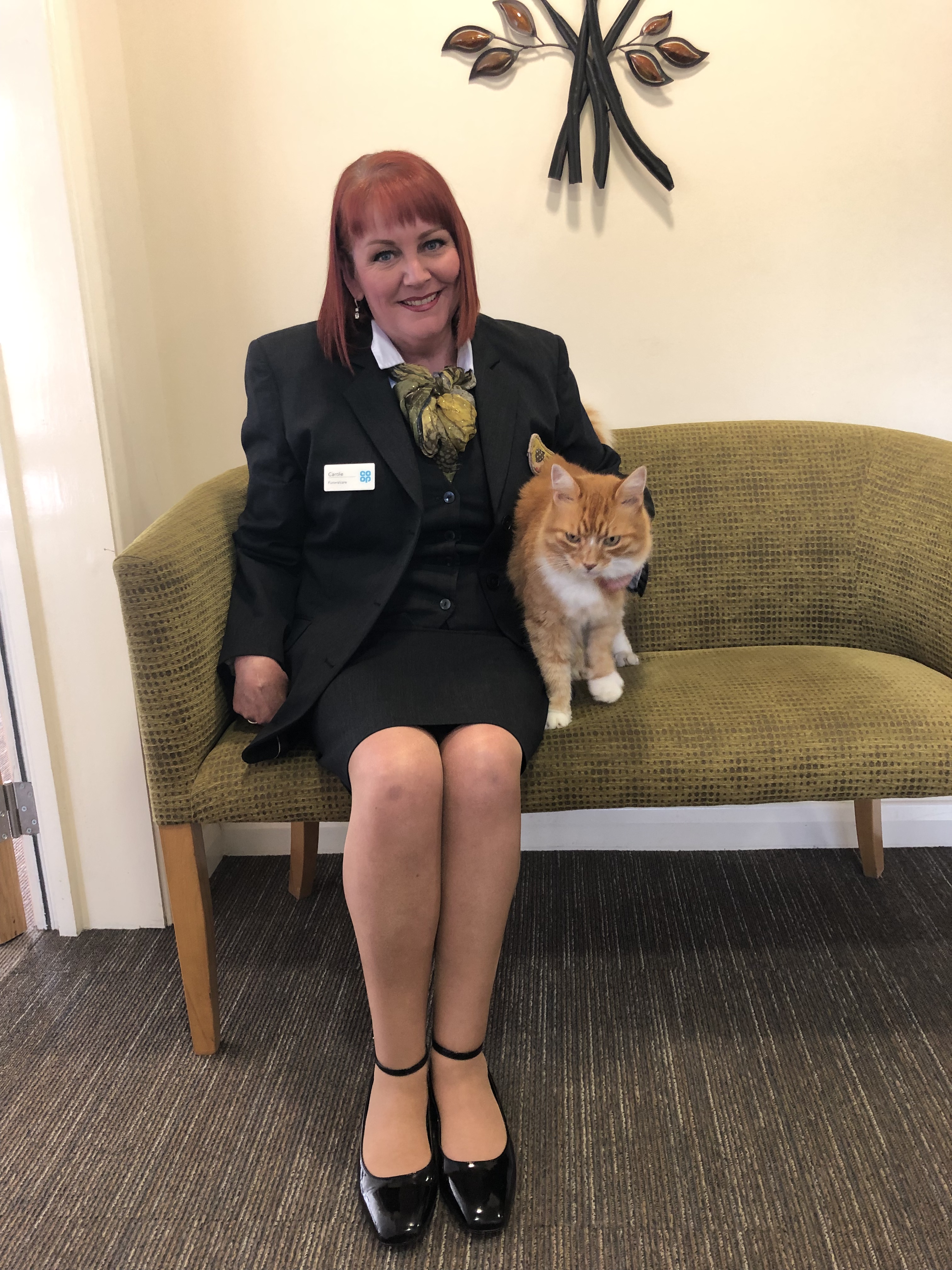 Paddy with Carole Paton, funeral arranger for the Co-op at Mayfields (Co-op/PA)