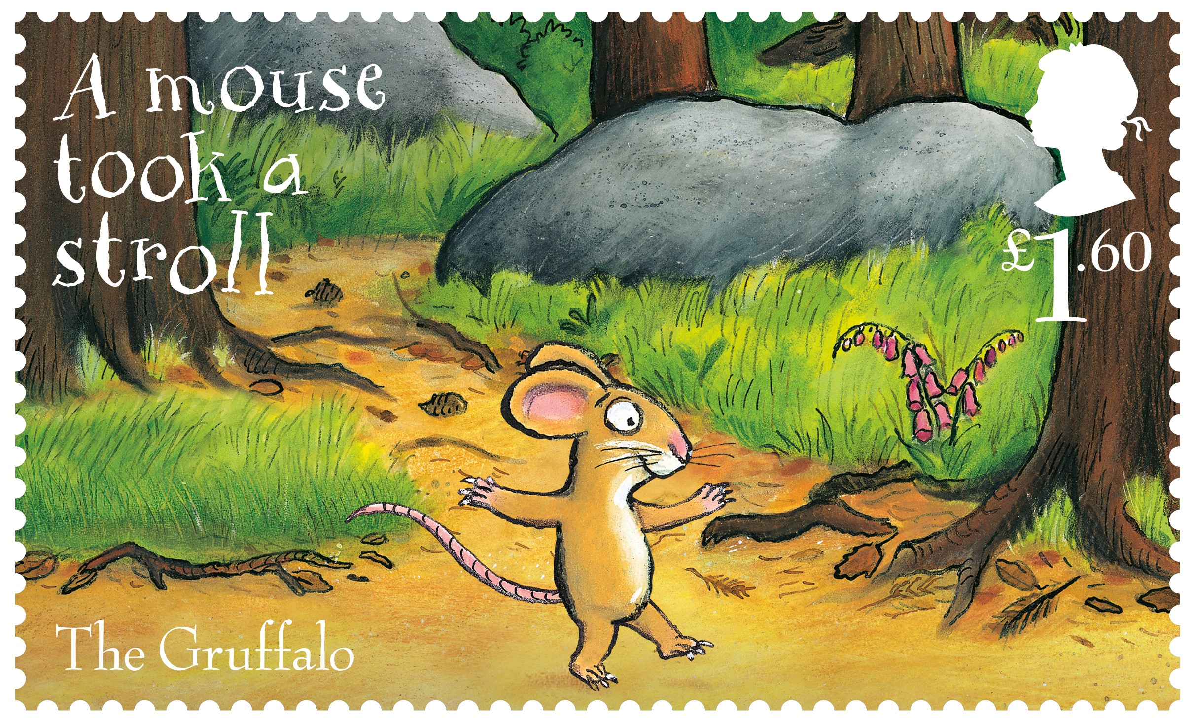 The stamps follow the original story of Mouse and his stroll through the deep dark wood (Royal Mail/PA) 