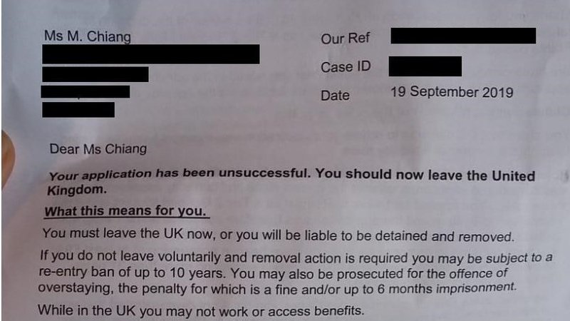 The letter from the Home Office