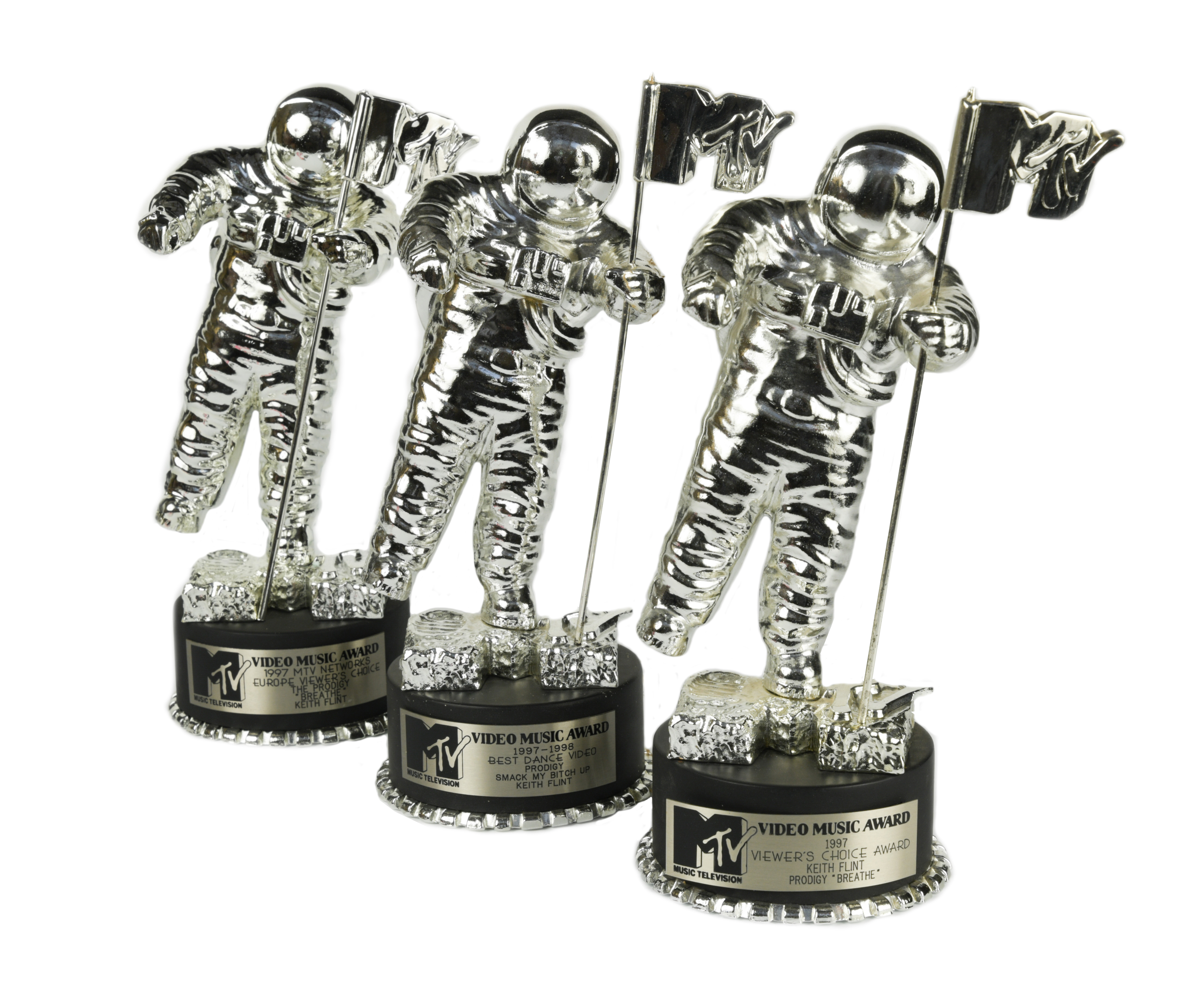 Keith Flint's MTV music awards will be sold at auction. (Cheffins/ PA)