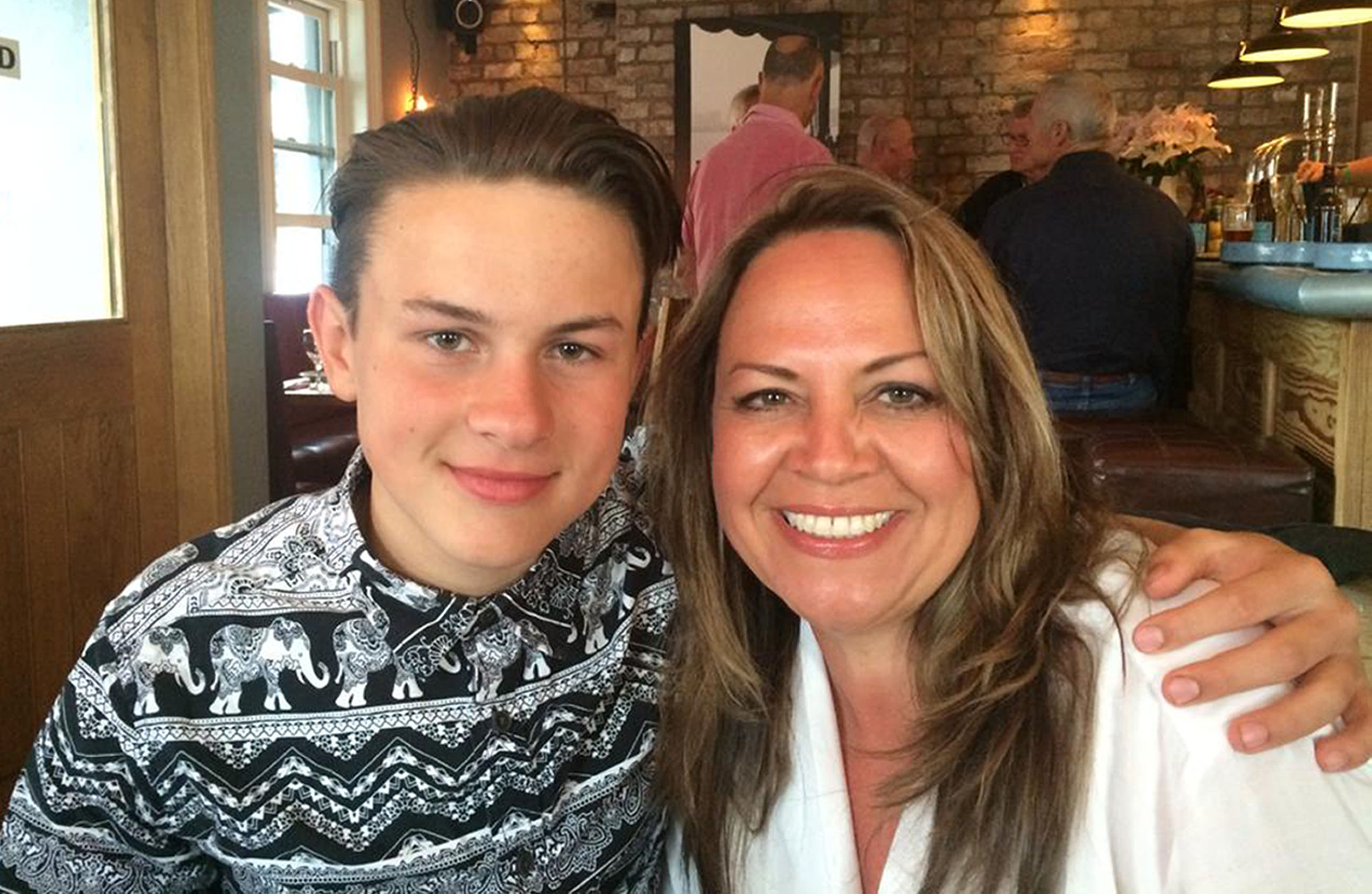 Joshua Molnar with his mother Stephanie 