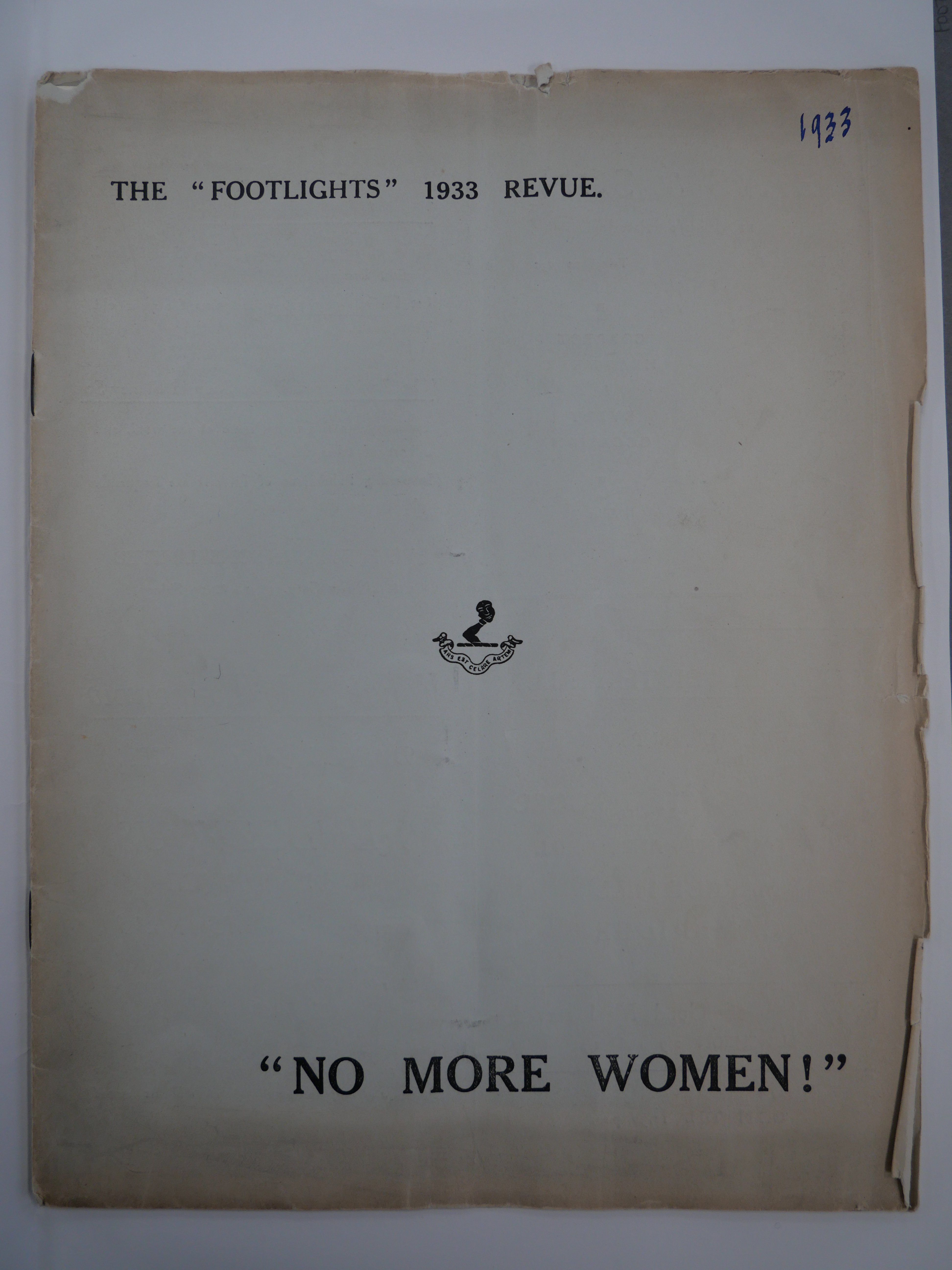 Cambridge Footlights, the world-famous comedy society, staged a production in 1933 called No More Women. It had an all-male cast and was a backlash to the inclusion of women the year before. (Cambridge University/ PA)