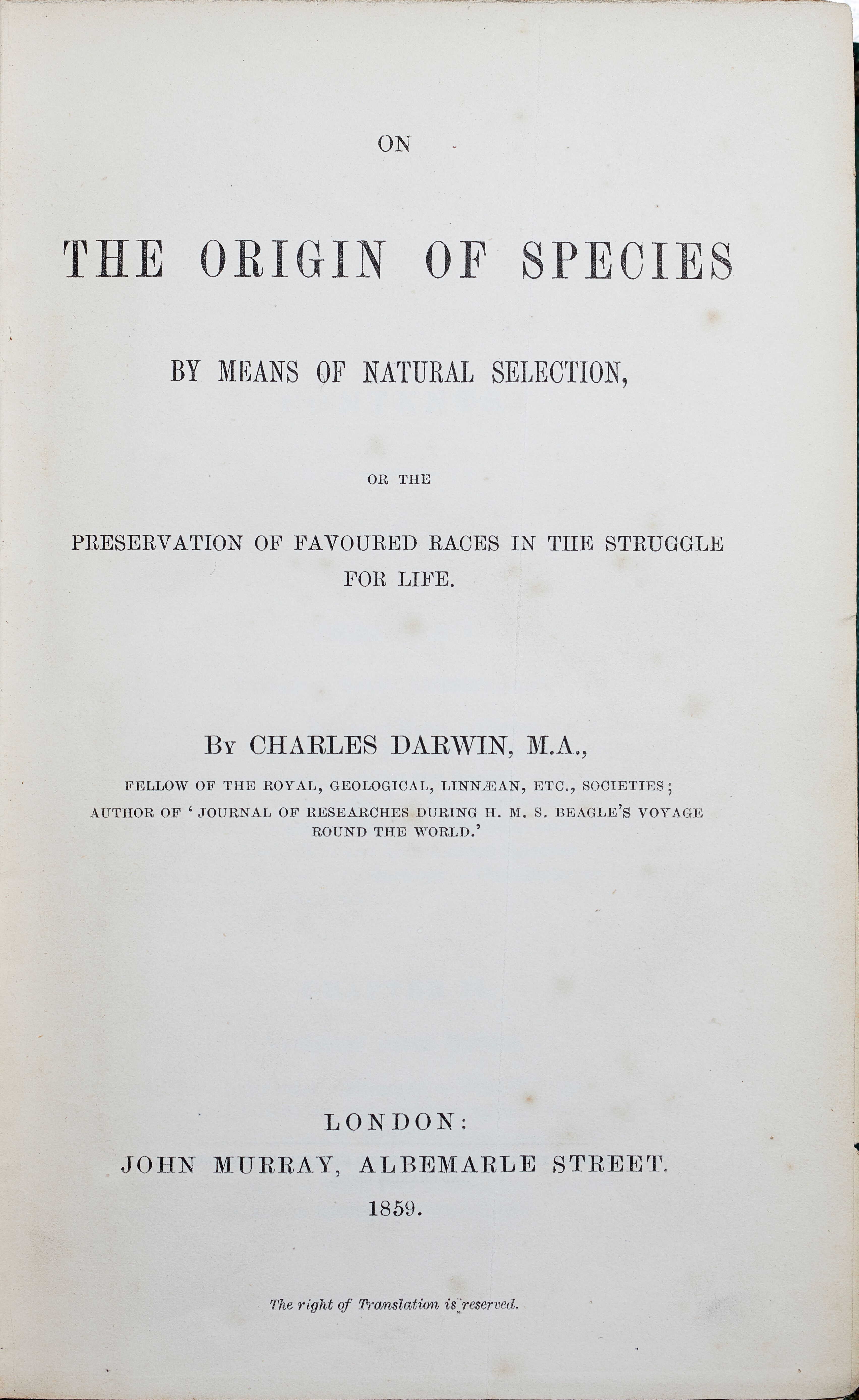 Charles Darwin text