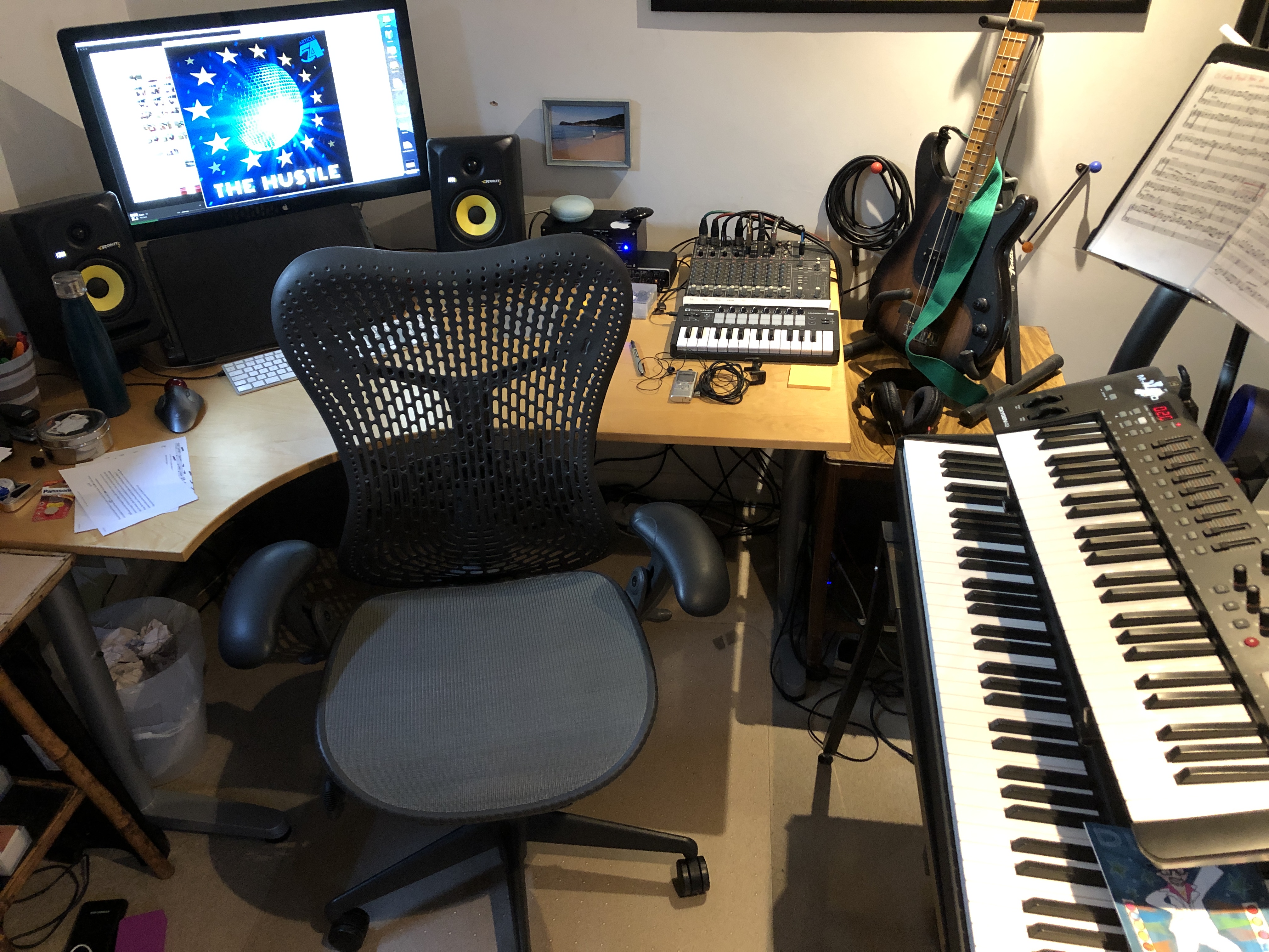 Rhodri Marsden's music set-up for the record The Hustle