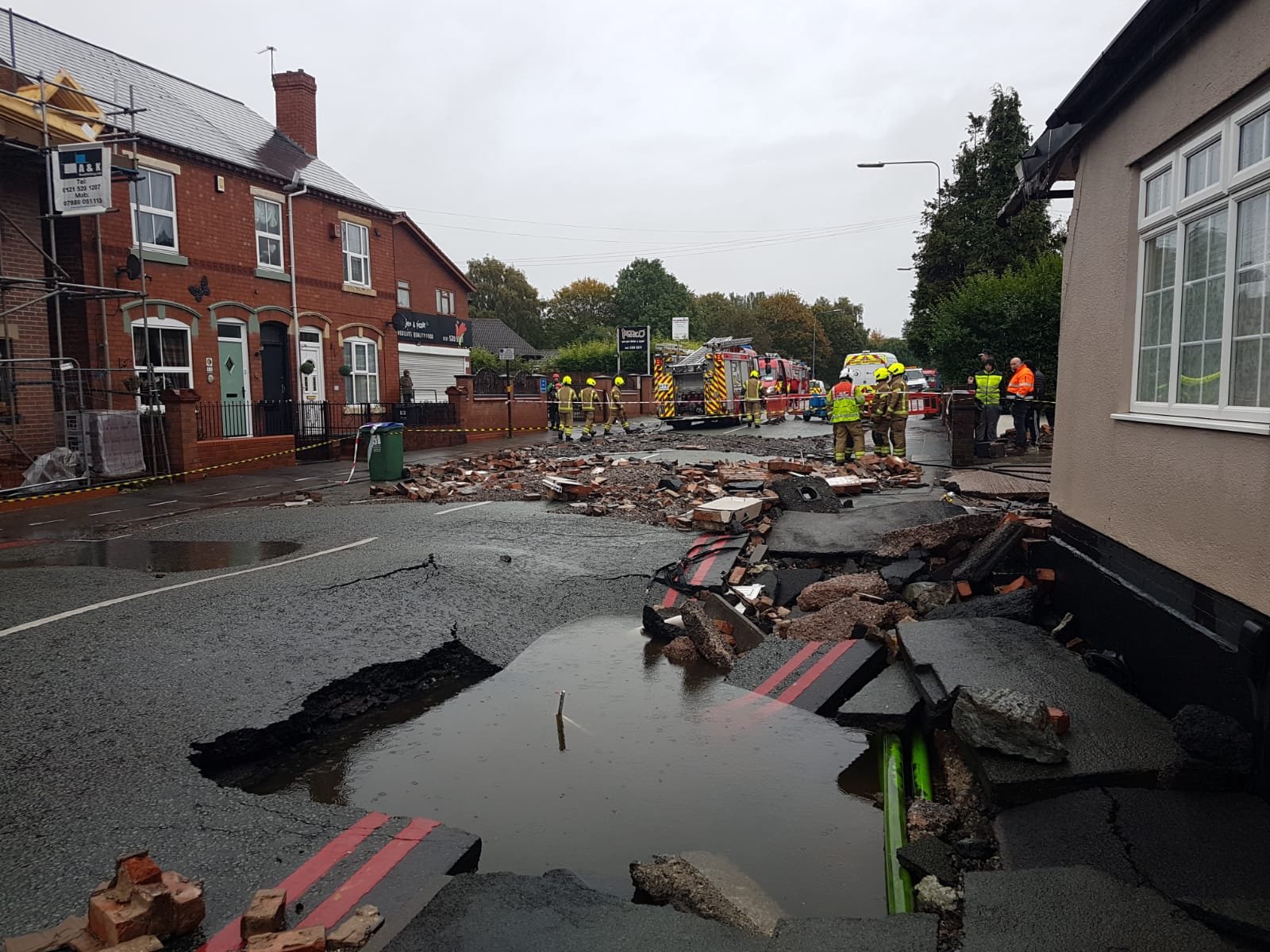 Around 20 properties have been damaged in Tipton, with one seriously (West Midlands Fire Service/PA)