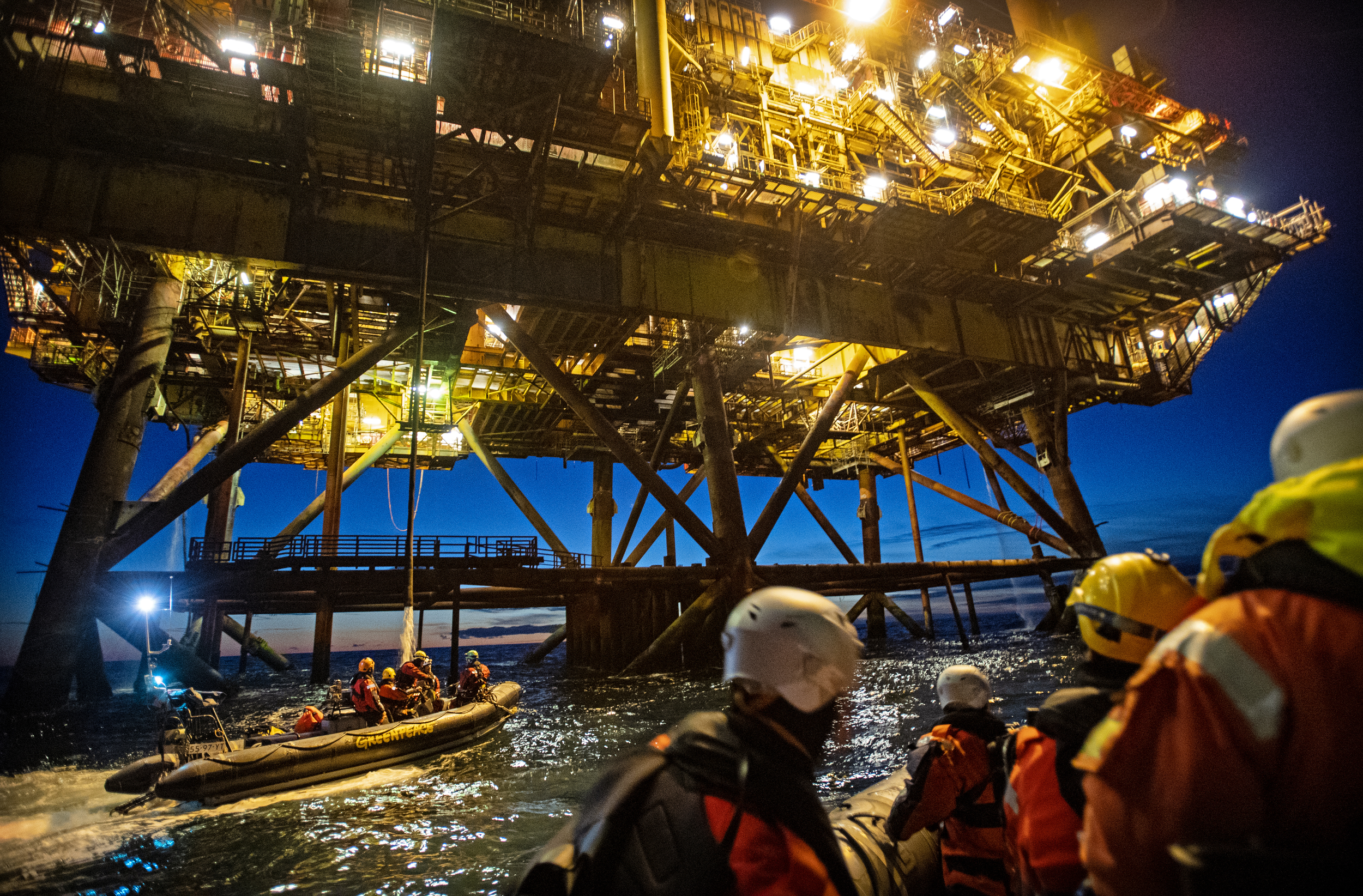 Protests on Shell Brent Oil Platforms in the North Sea