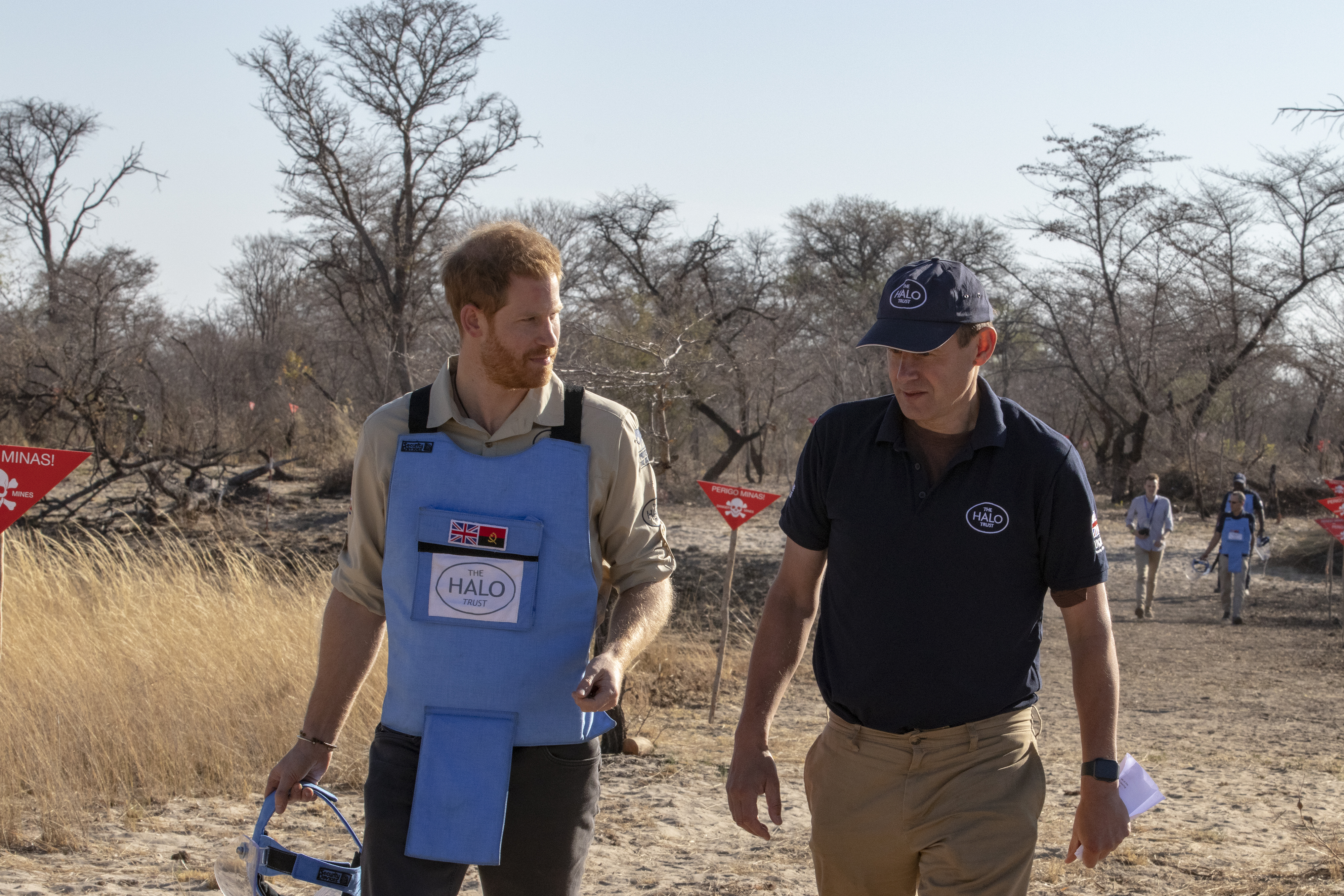 Prince Harry visit to HALO Angola minefield, Dirico. September 2019