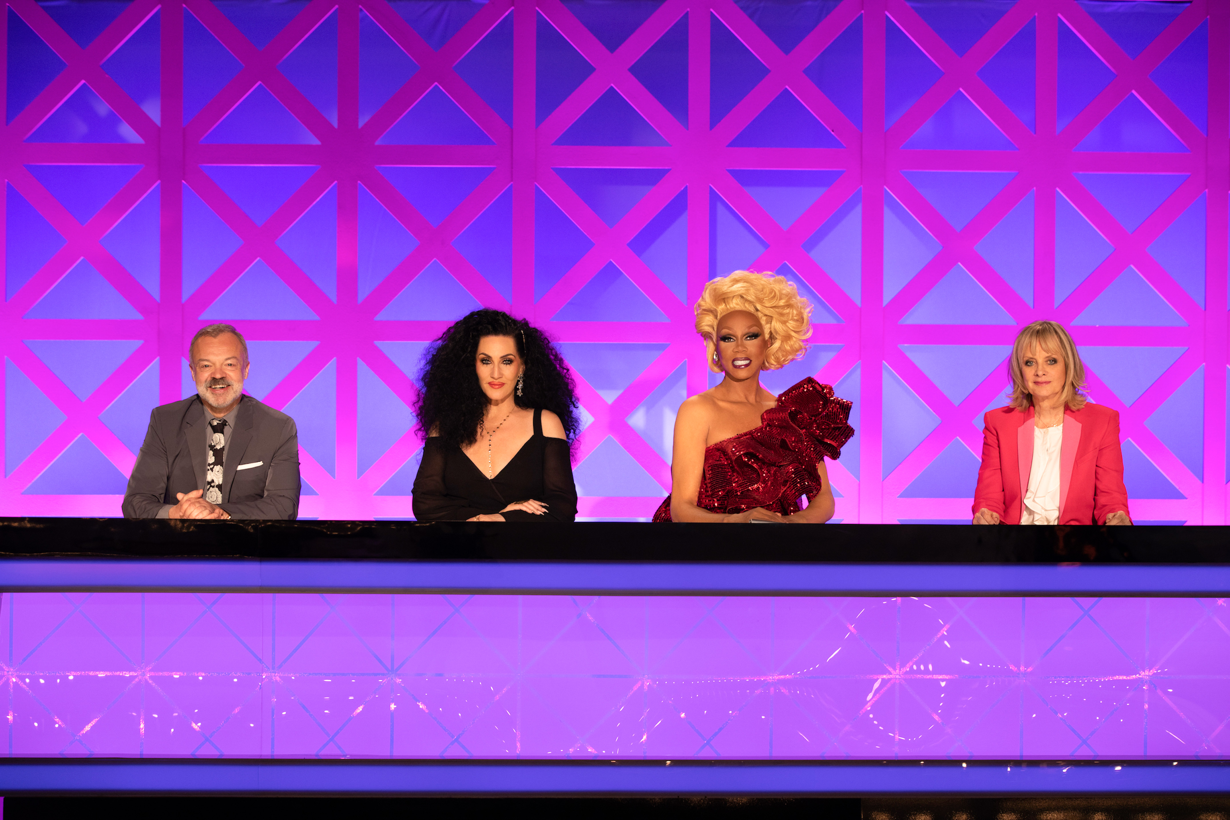 RUPAUL'S Drag Race uk 1. Michelle visage and RUPAUL.