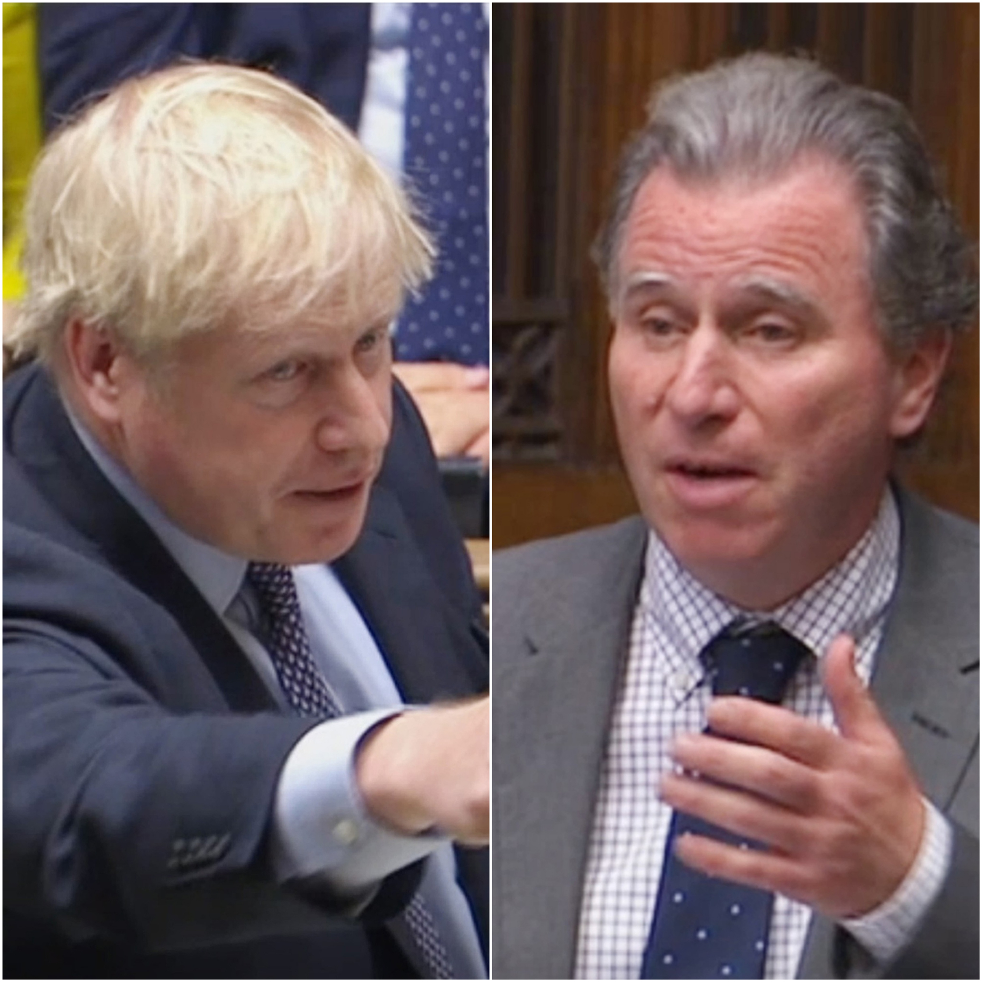 Sir Oliver Letwin (right) passed his amendment on Boris Johnson's deal (House of Commons/PA)