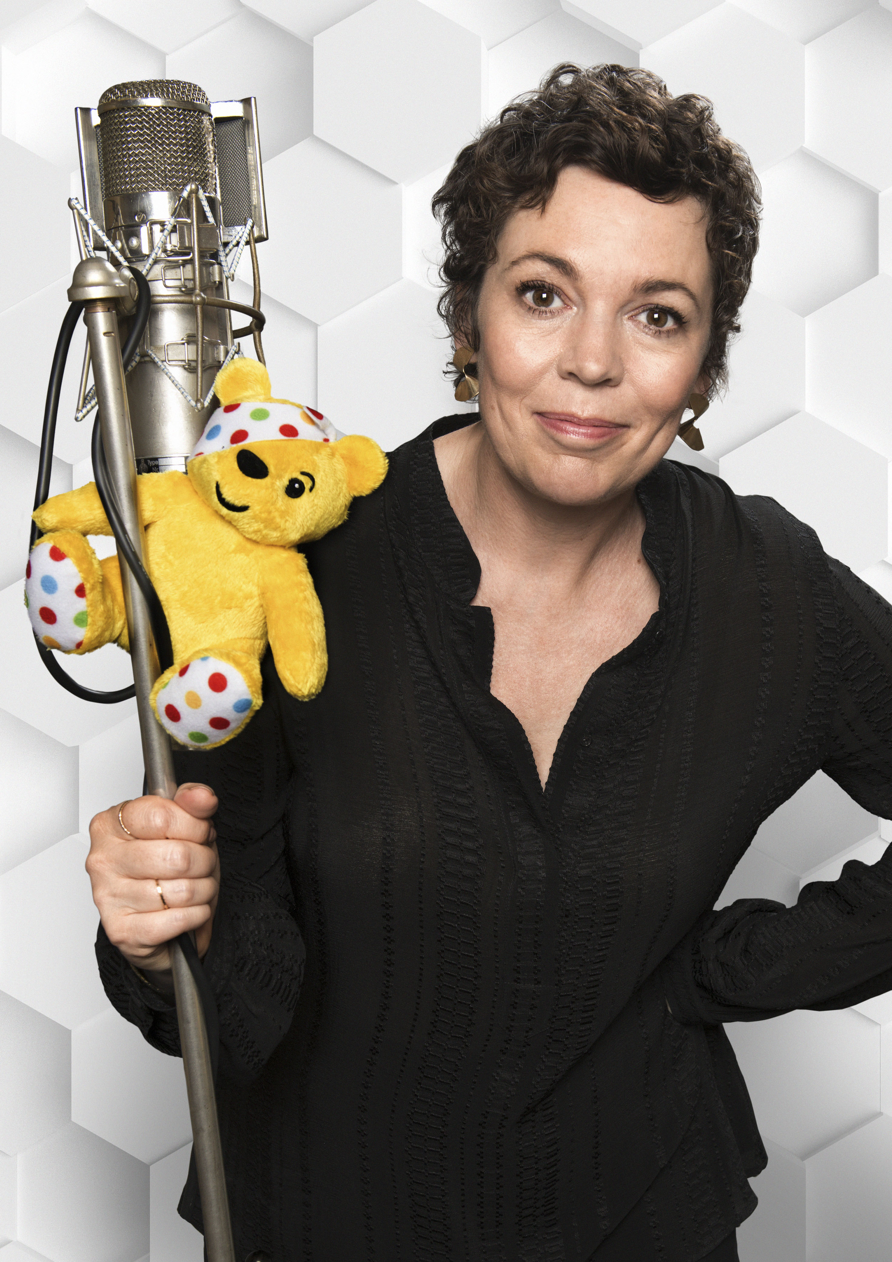 Olivia Colman with Pudsey