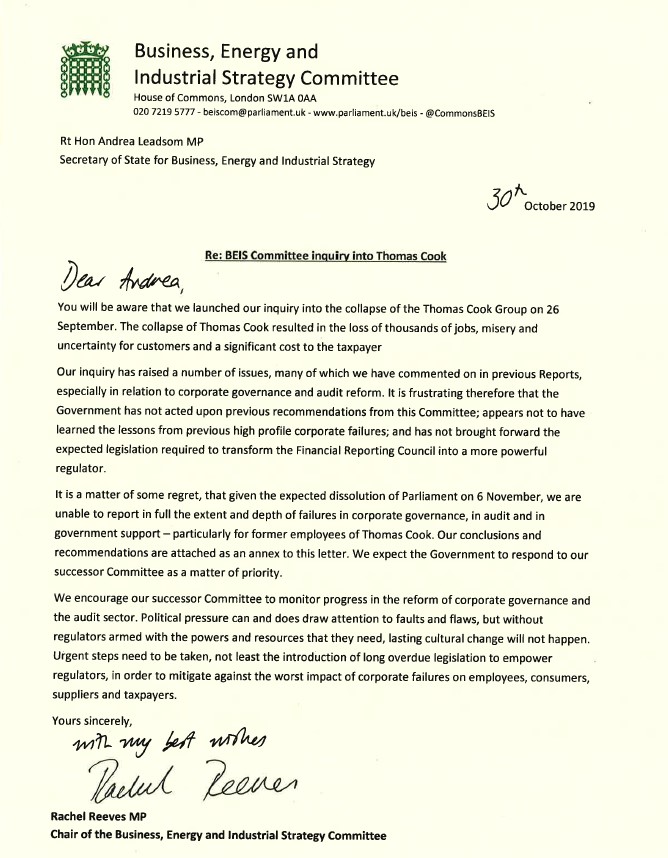 Letter to BEIS from BEIS committee