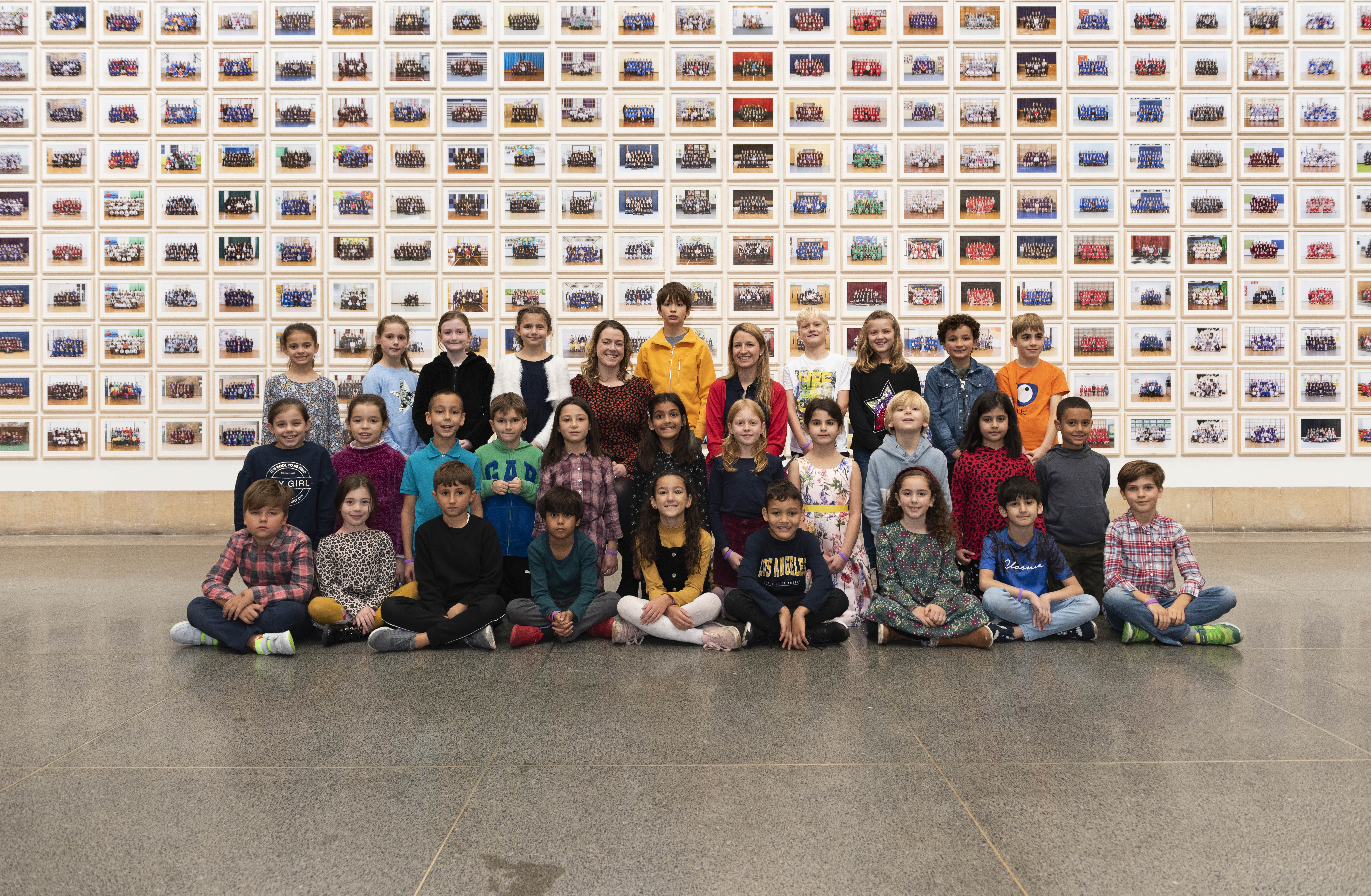 Children with their portraits at Tate Britain