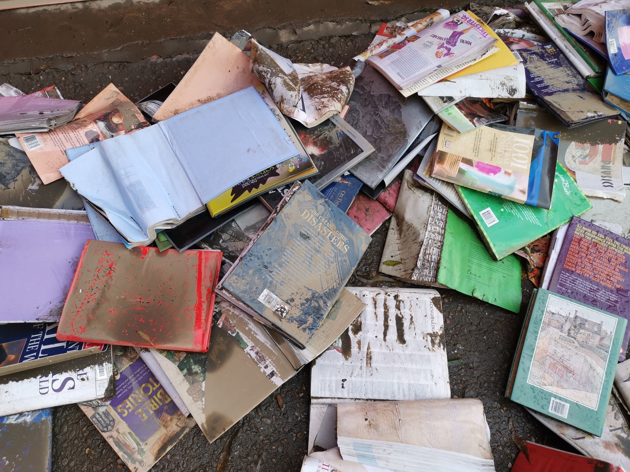 Some of the books which were damaged