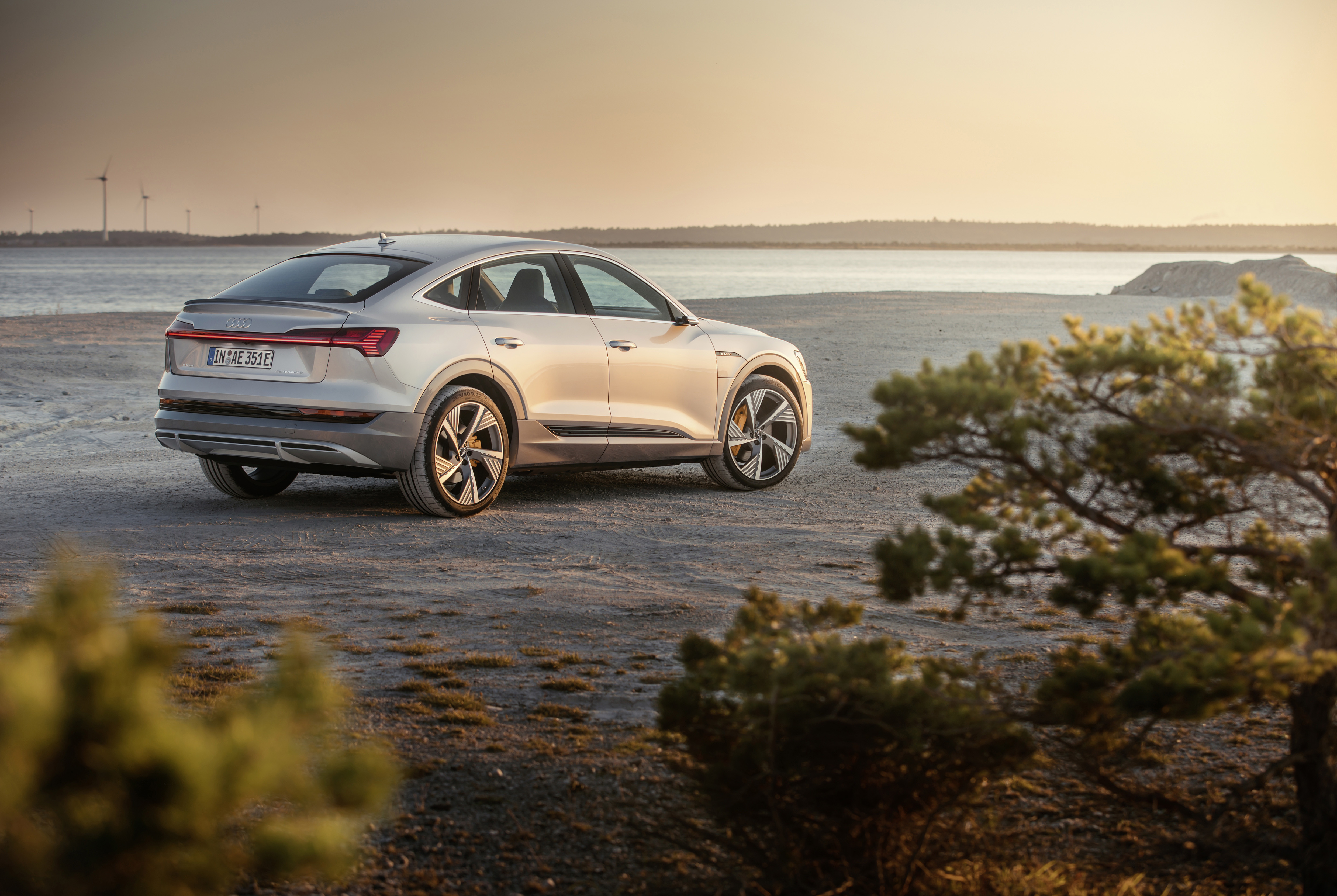 The back of the e-tron is heavily raked