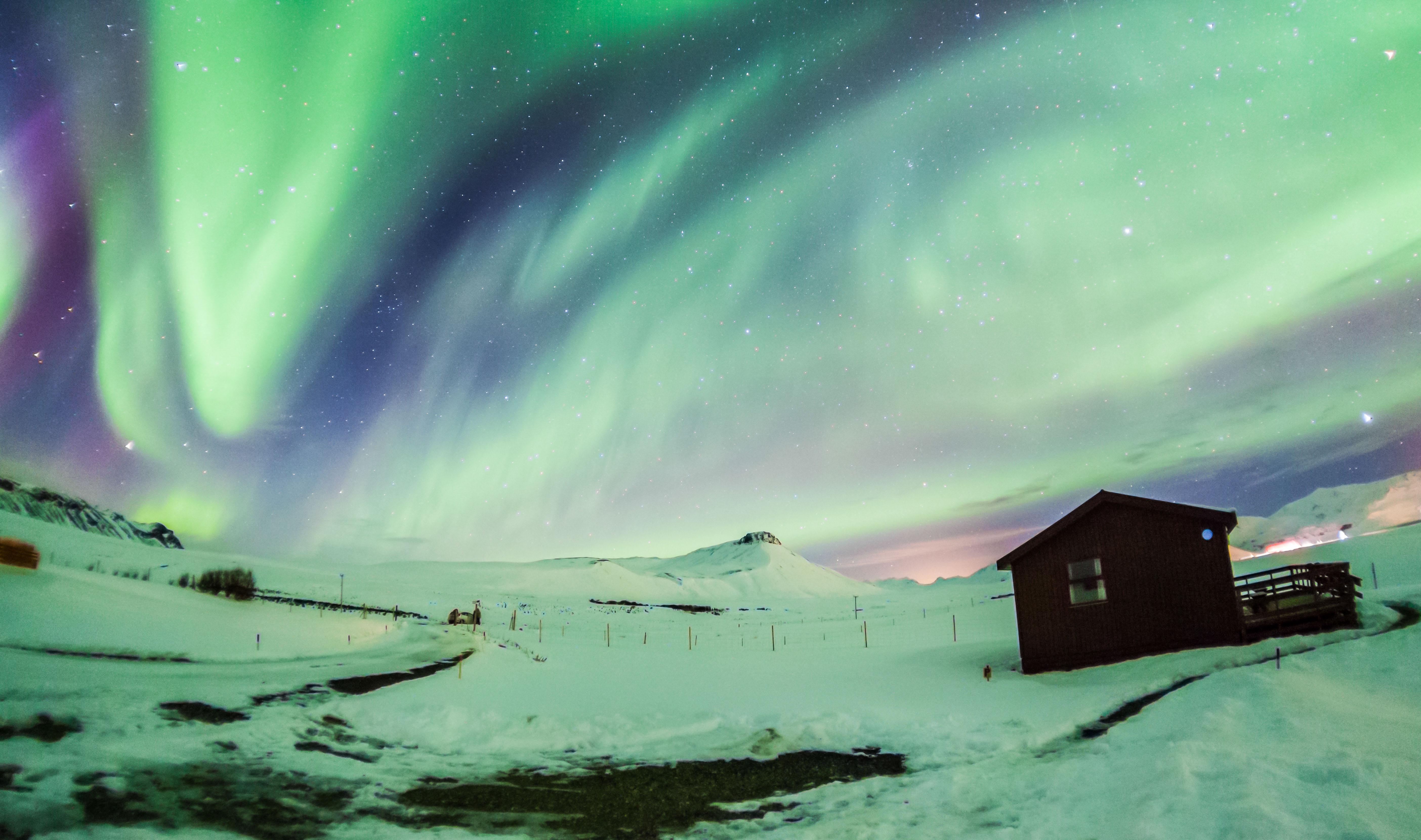 Norhtern Lights just outside Reykjavik