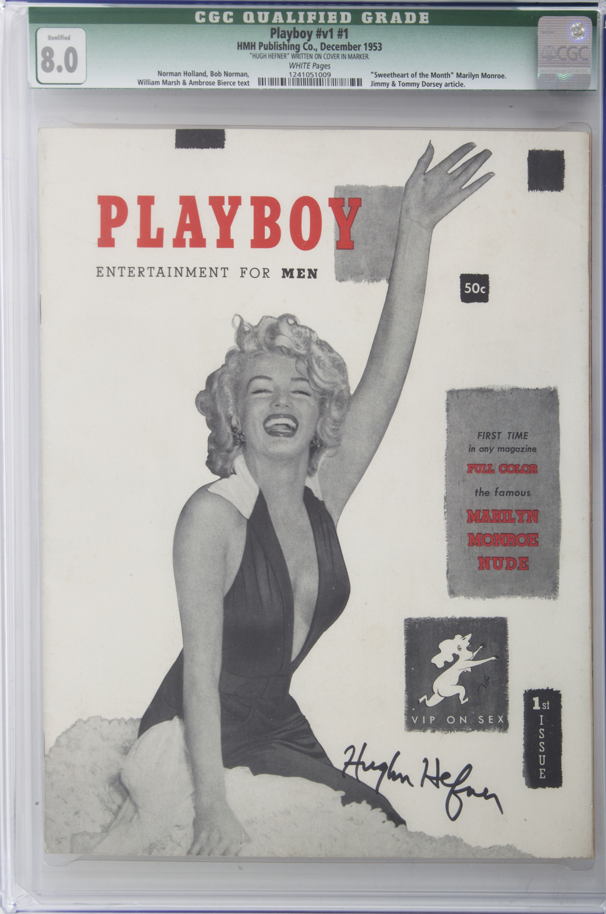 Playboy magazine signed by Hugh Hefner