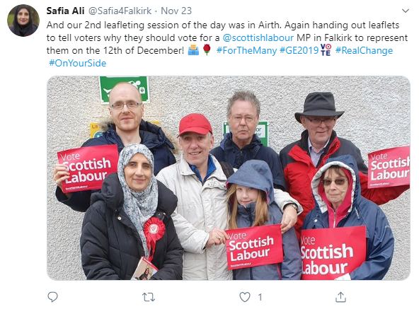 Safia Ali campaigning before her suspension by Scottish Labour 