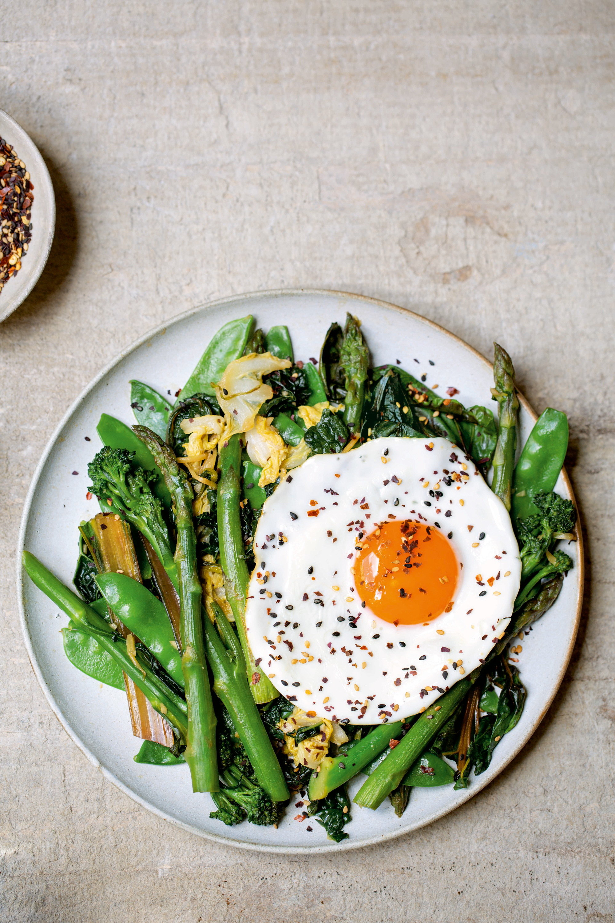 miso stir-fired greens from Lose Weight & Get Fit by Tom Kerridge (Bloomsbury Absolute/Cristian Barnett/PA)