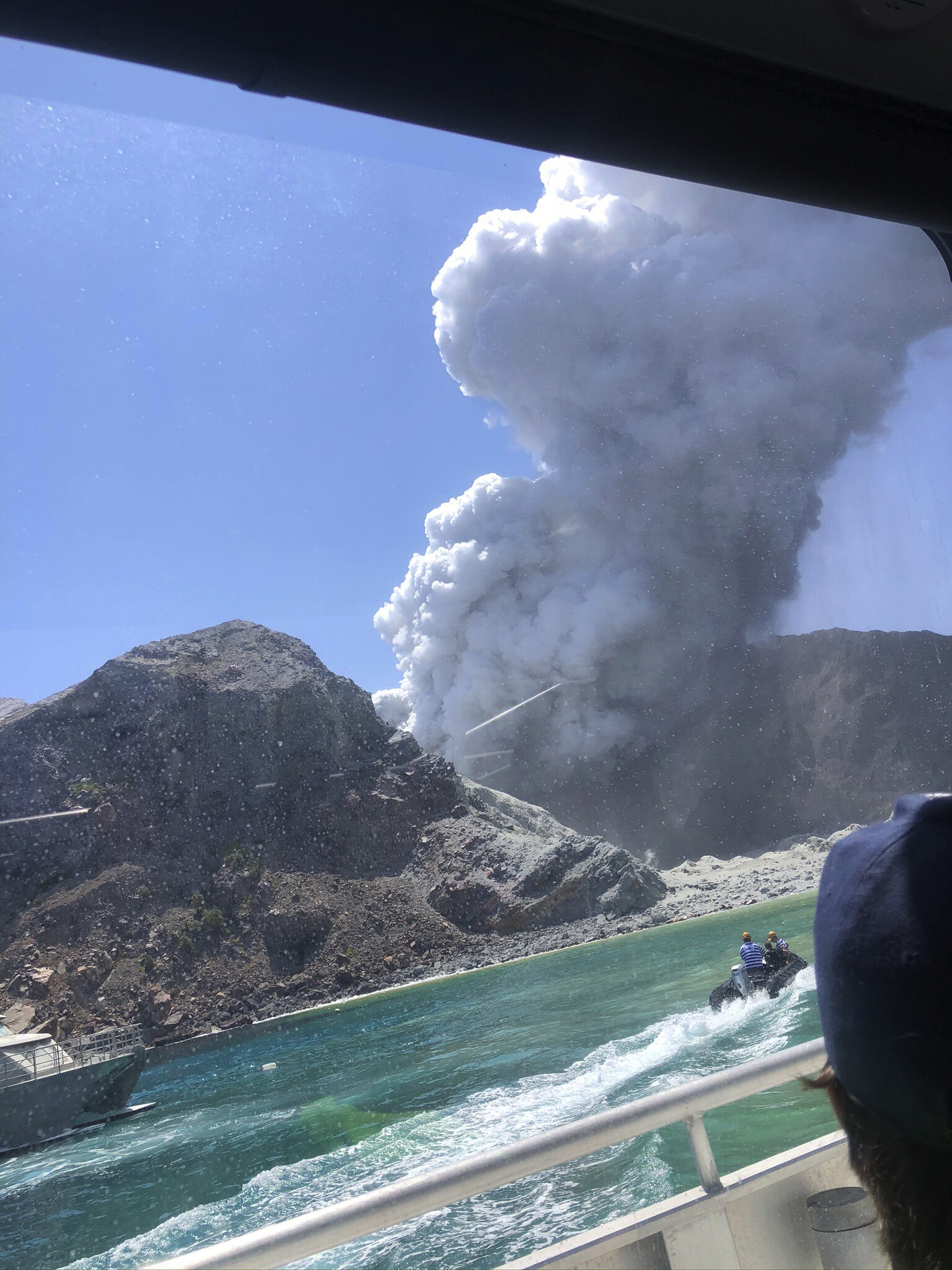 A volcanic eruption on White Island, New Zealand 