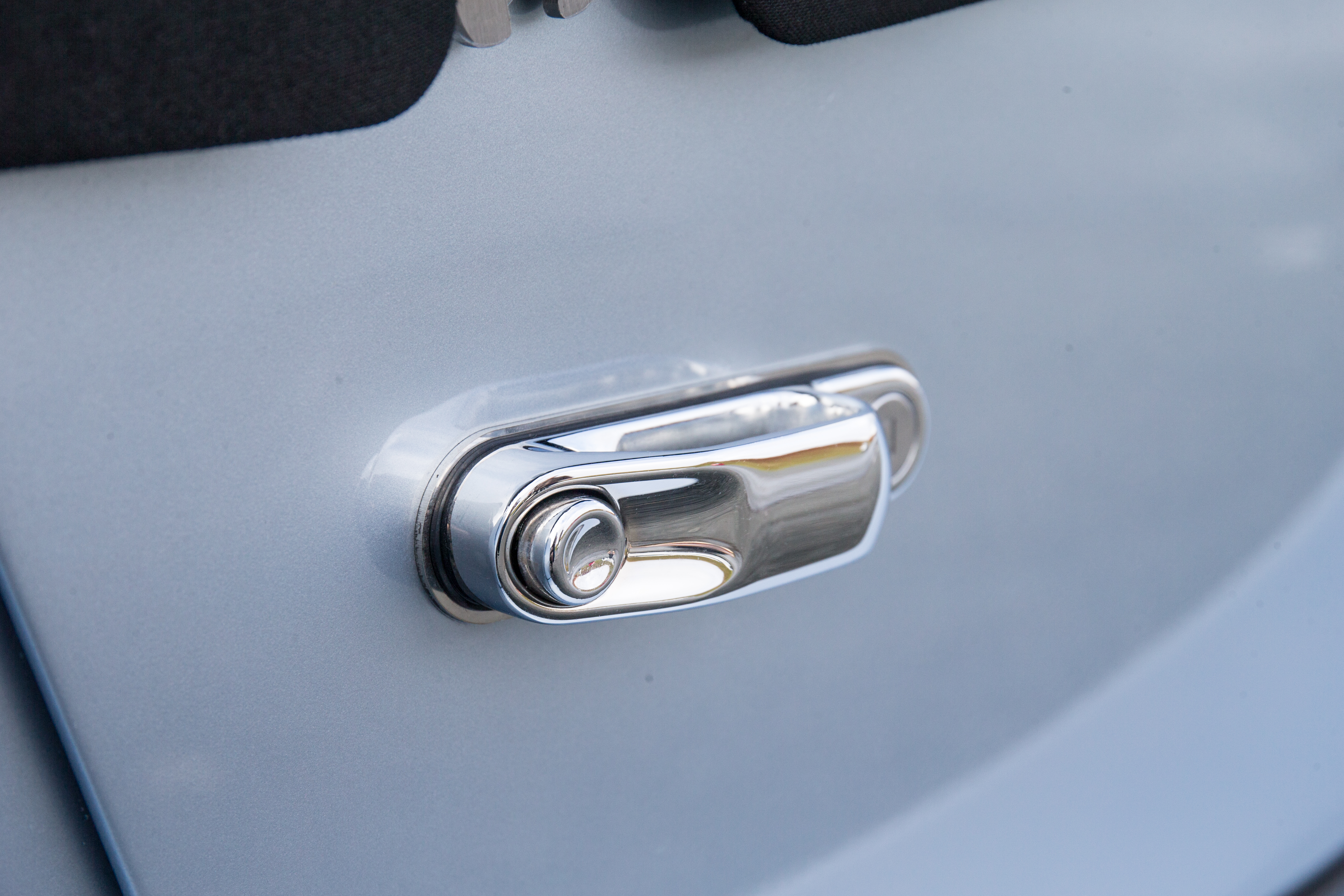 Push button door handles are a classic touch